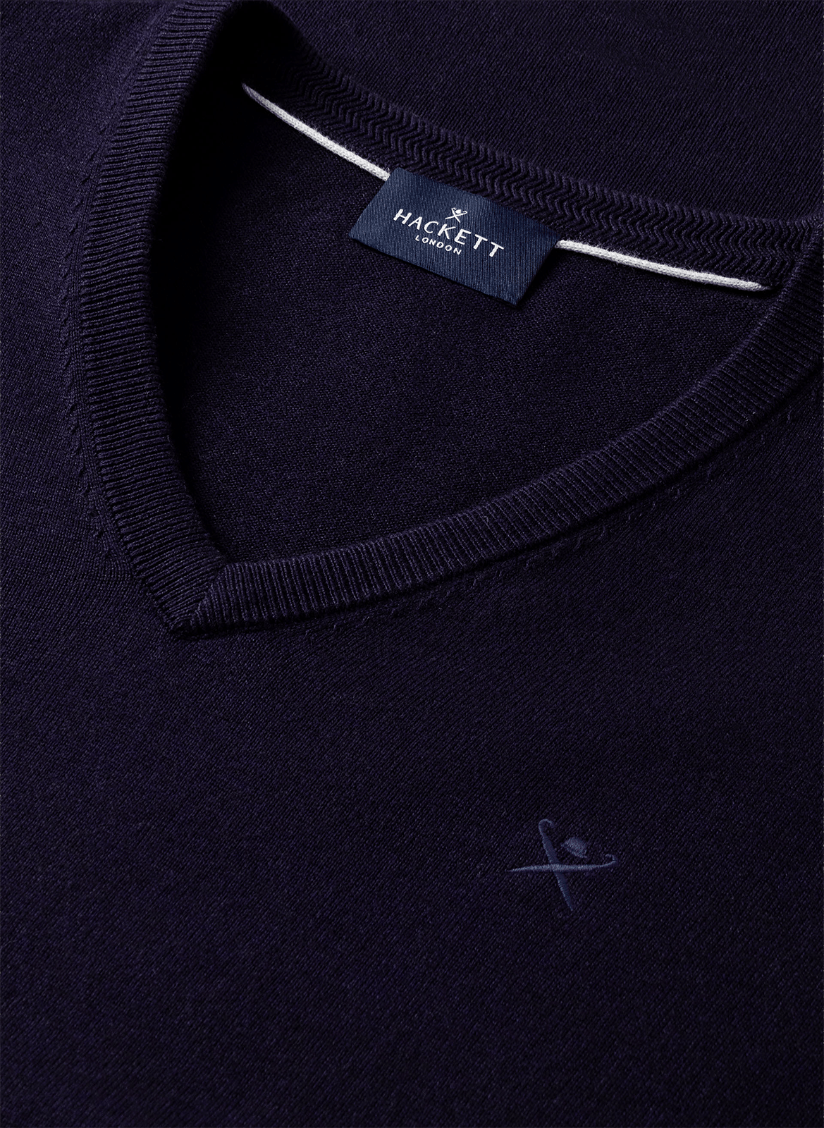 V-neck cotton and silk sweater HACKETT Blue