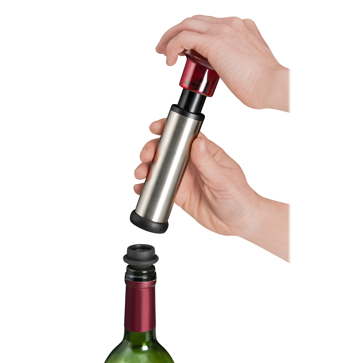 Aero - pompe à vide avec 3 bouchons CHEF & SOMMELIER Noir