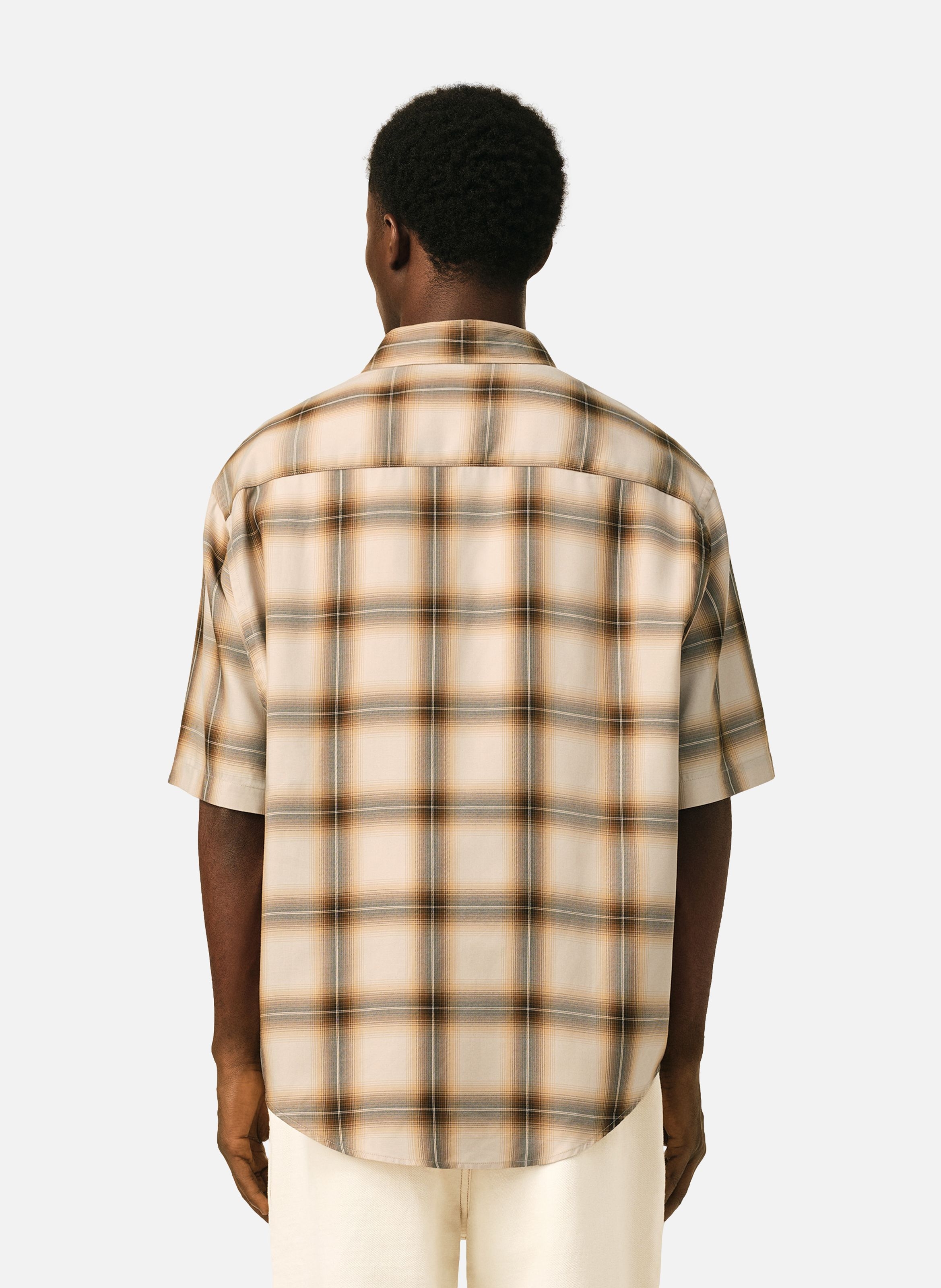 Chemise boxy à carreaux ami de coeur en toile AMI PARIS Beige