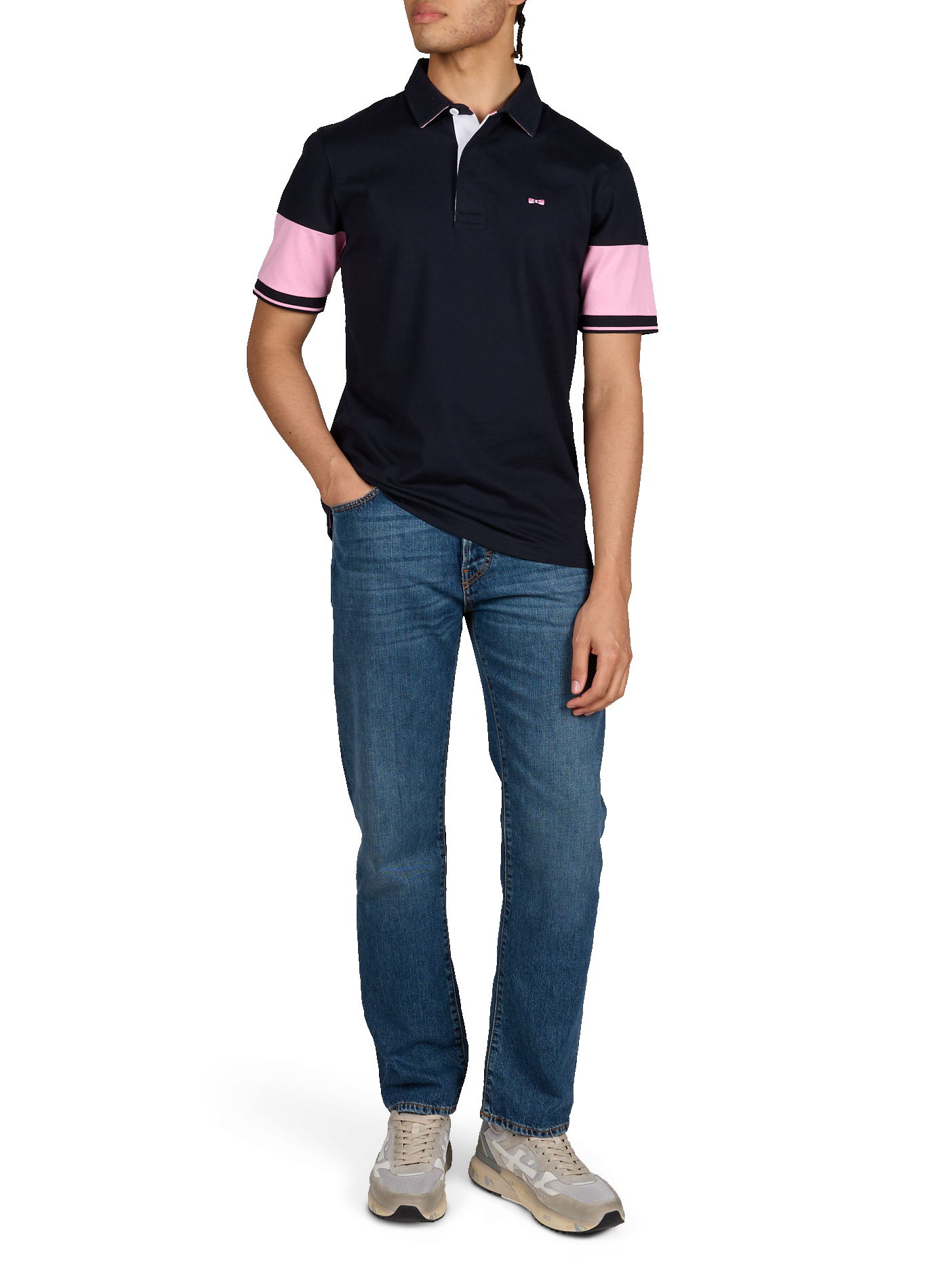 Polo à manches courtes en coton EDEN PARK Bleu