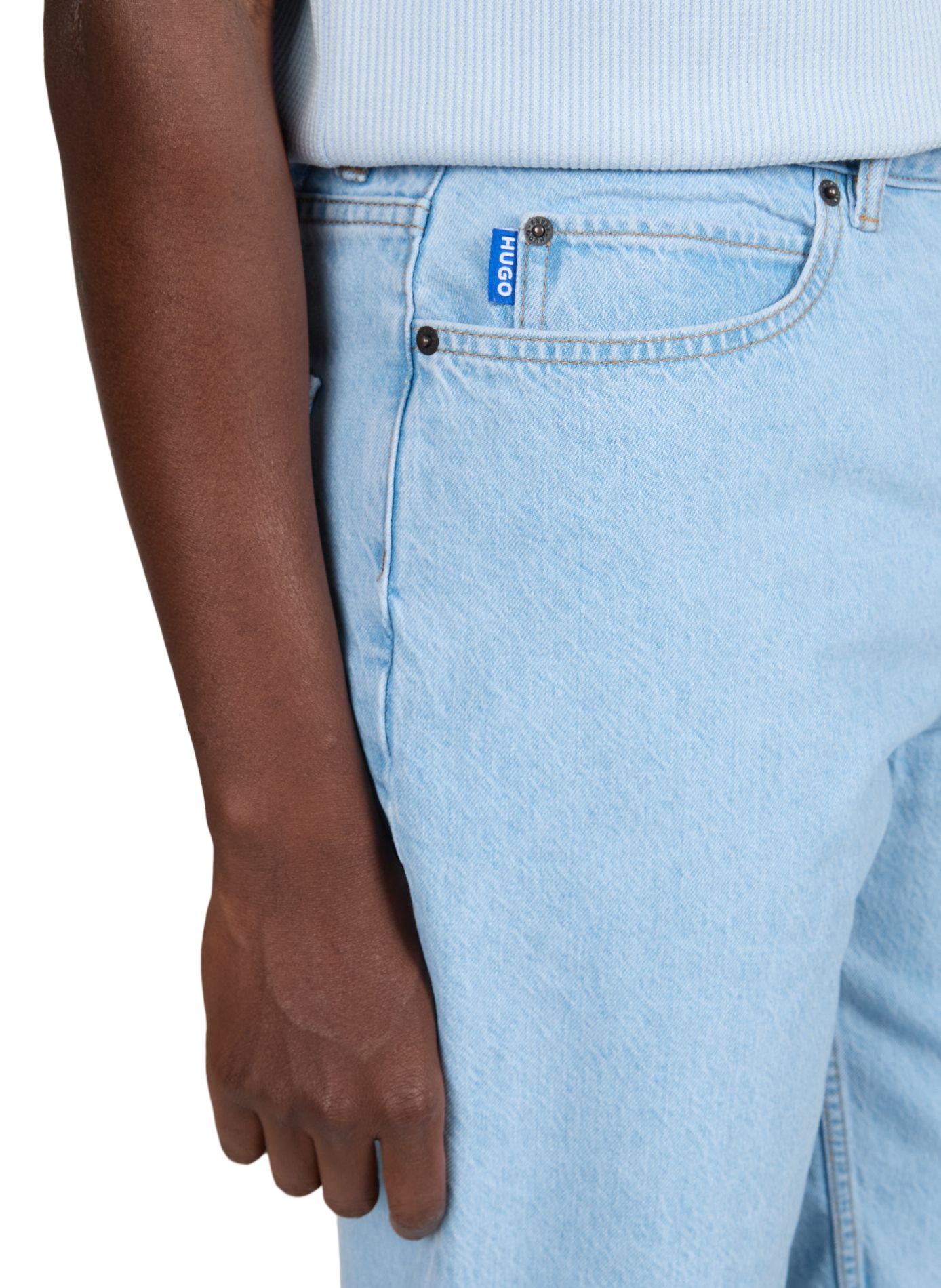 Short Skate en denim de coton HUGO BLUE Bleu