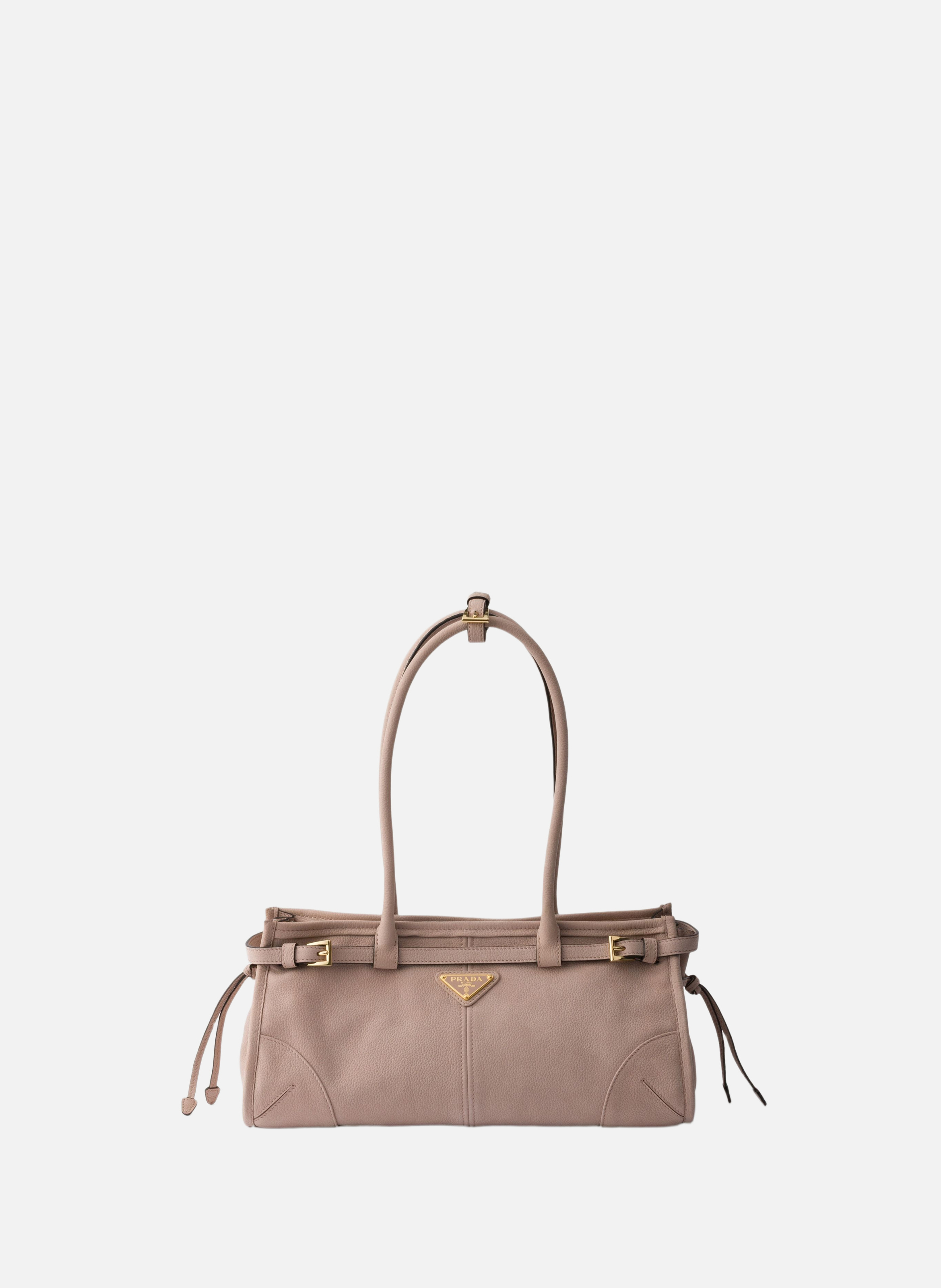 Sac à main prada bonnie en cuir nubuck de taille m PRADA Rose
