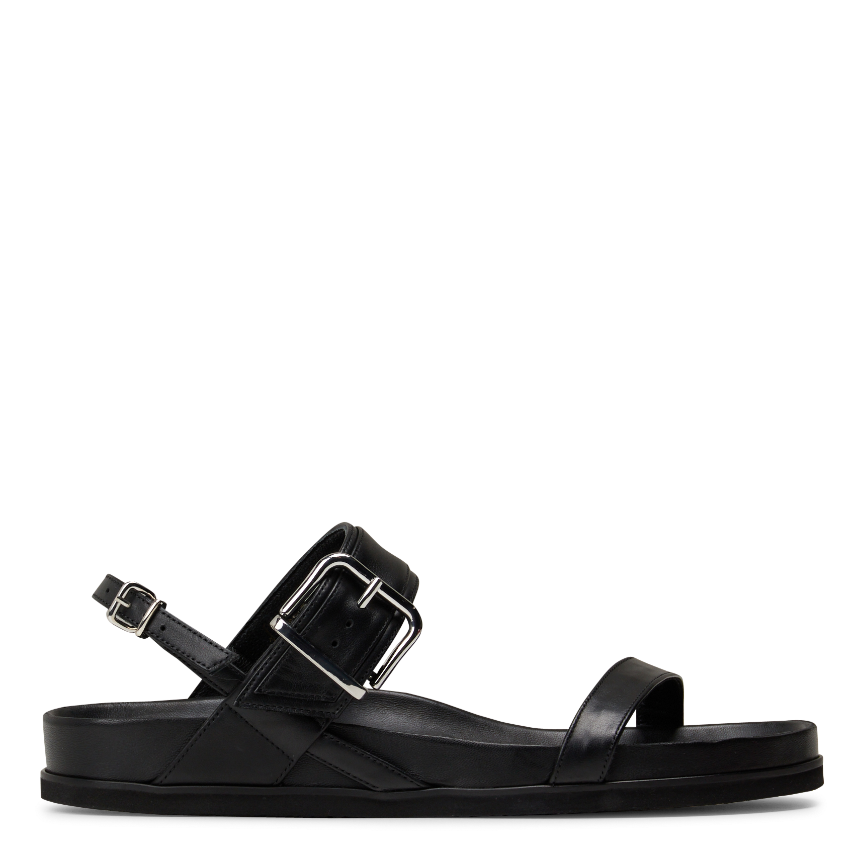 Sandales plates en cuir n°218 RIVECOUR Noir