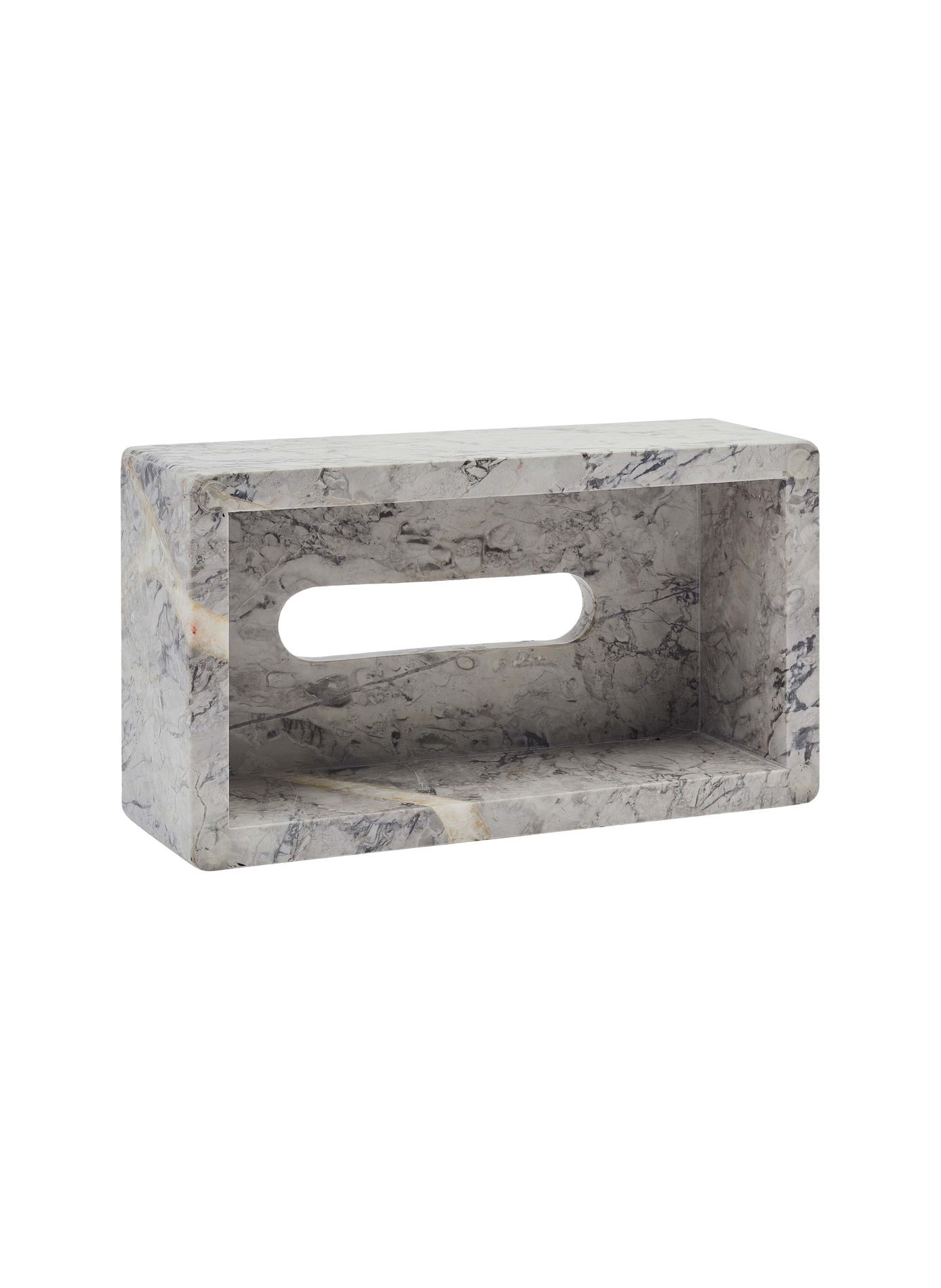 Taschentuchbox aus Marmor in Nero AQUANOVA Weiss