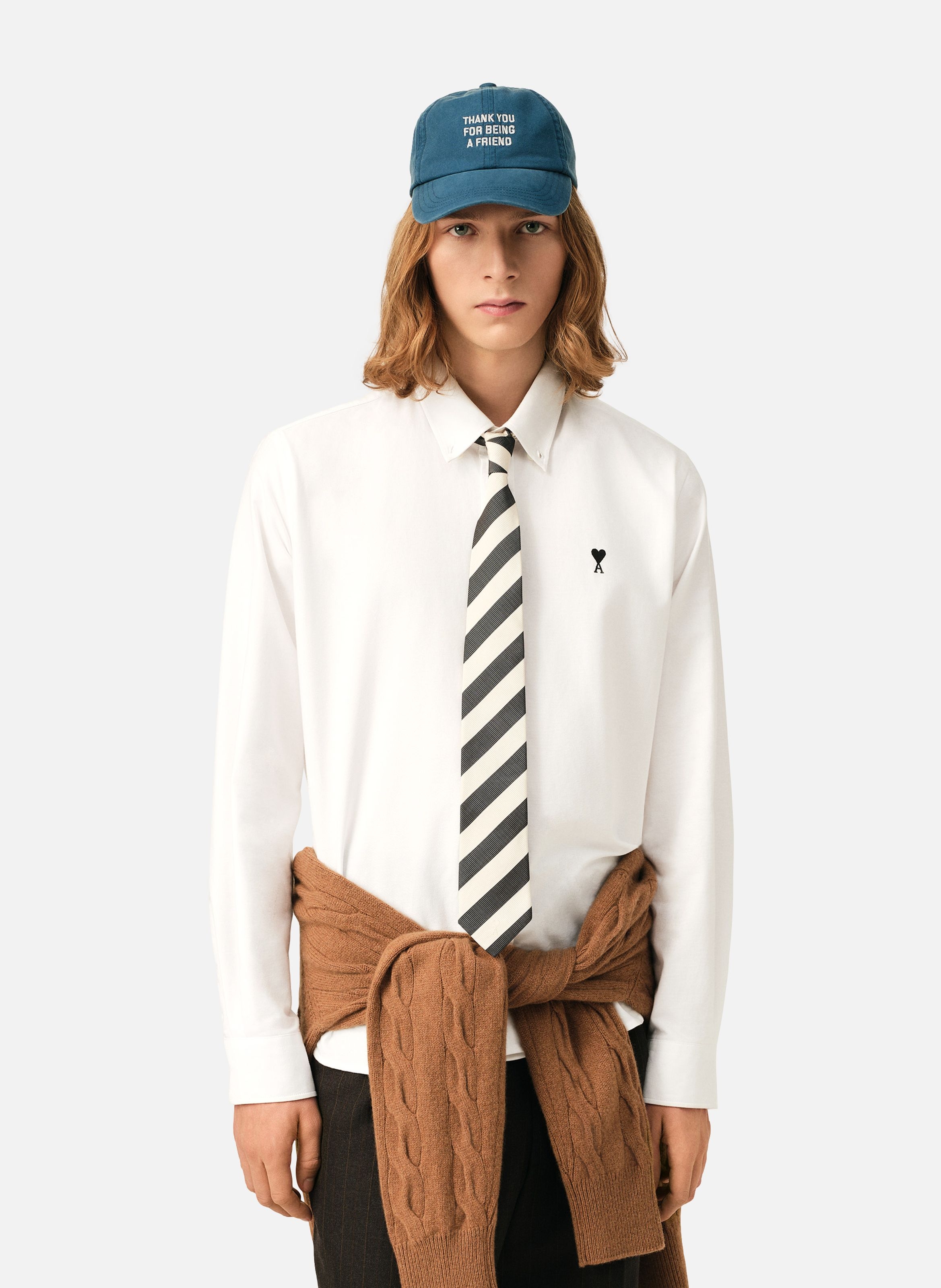 Chemise unisexe en coton ami de coeur AMI PARIS Blanc