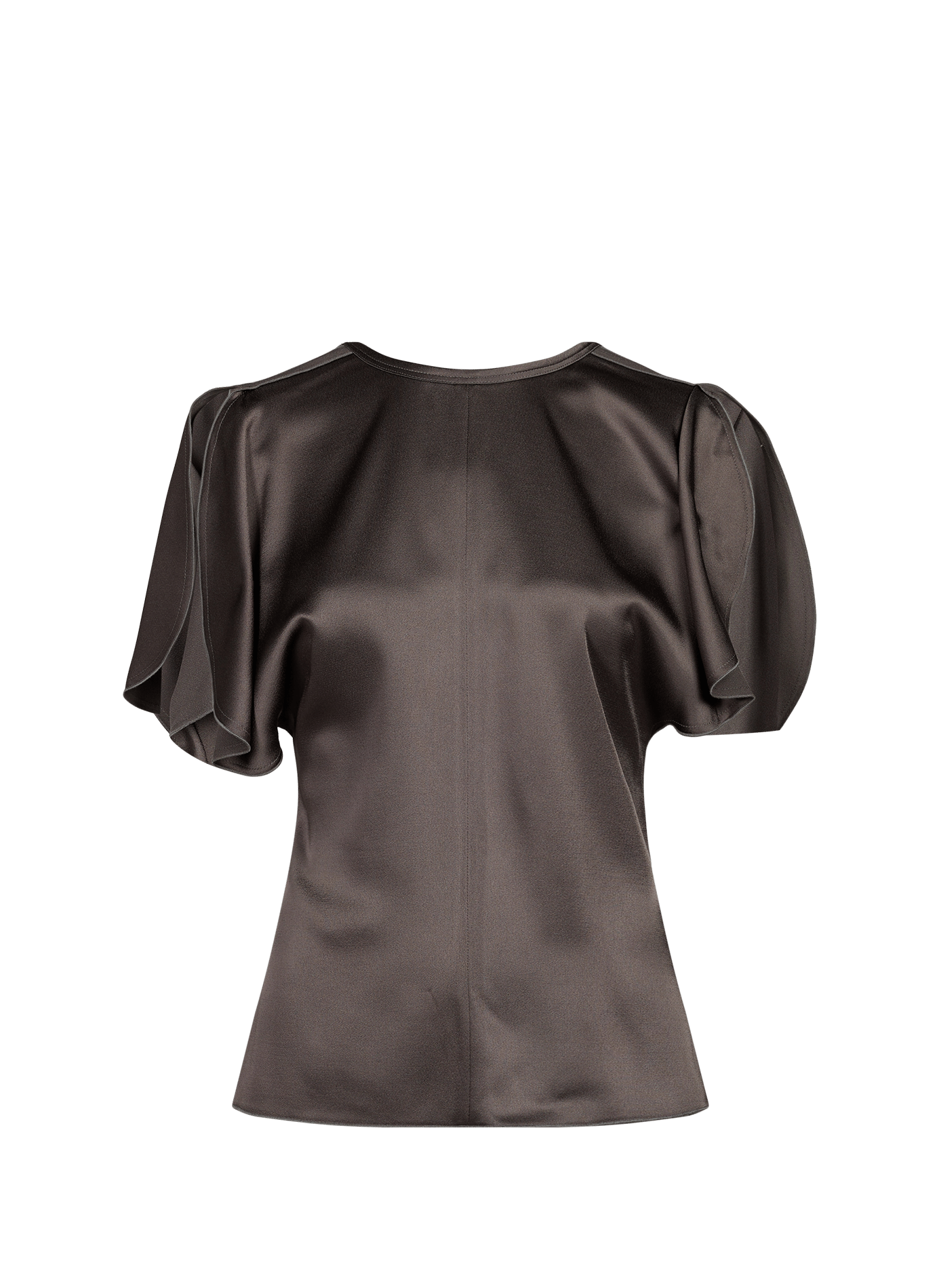 Glänzendes Top mit V-Ausschnitt VICTORIA BECKHAM Braun