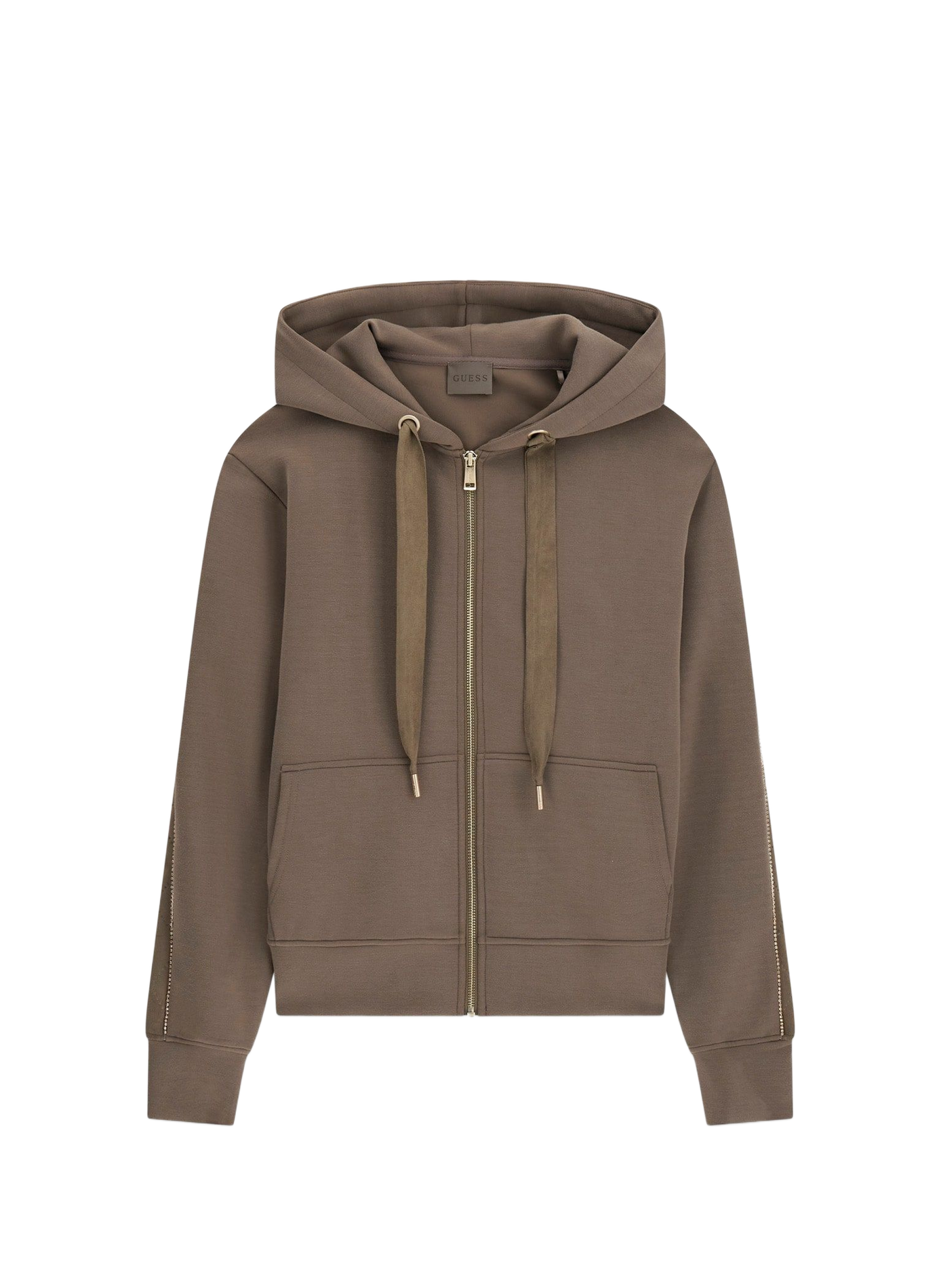 Zip-up hoodie with long sleeves GUESS Brown