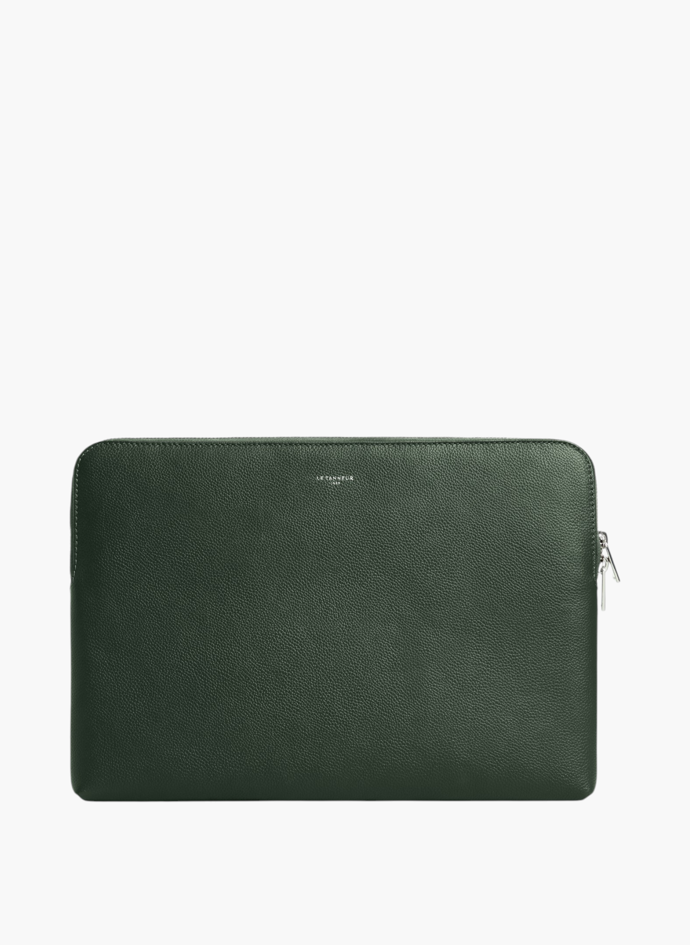 Pochette ordinateur 14" en cuir grainé LE TANNEUR Vert