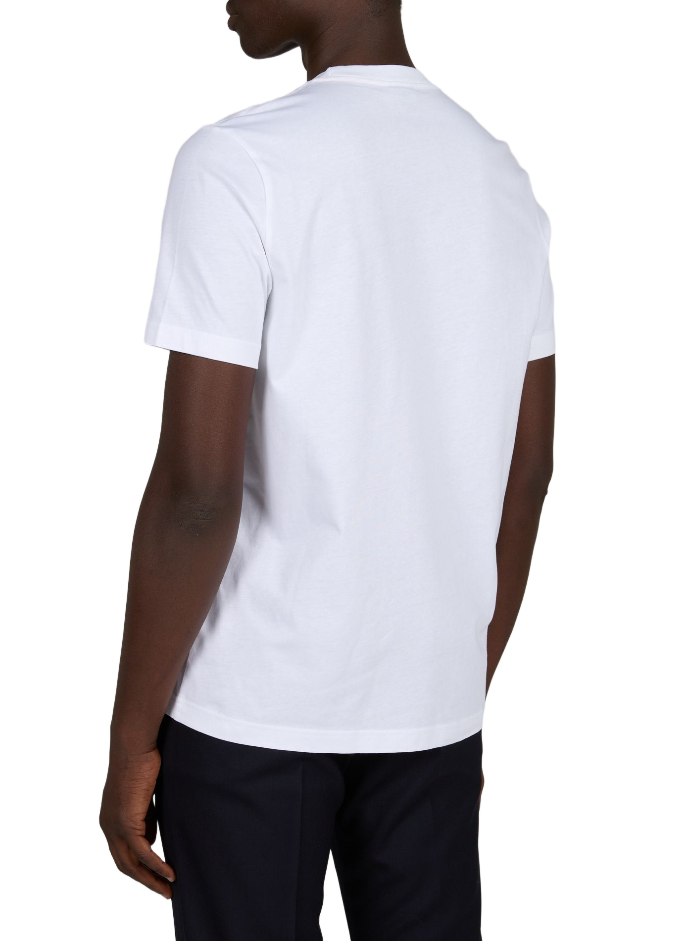 Tee-shirt droit col rond imprimé en coton PAUL SMITH Blanc