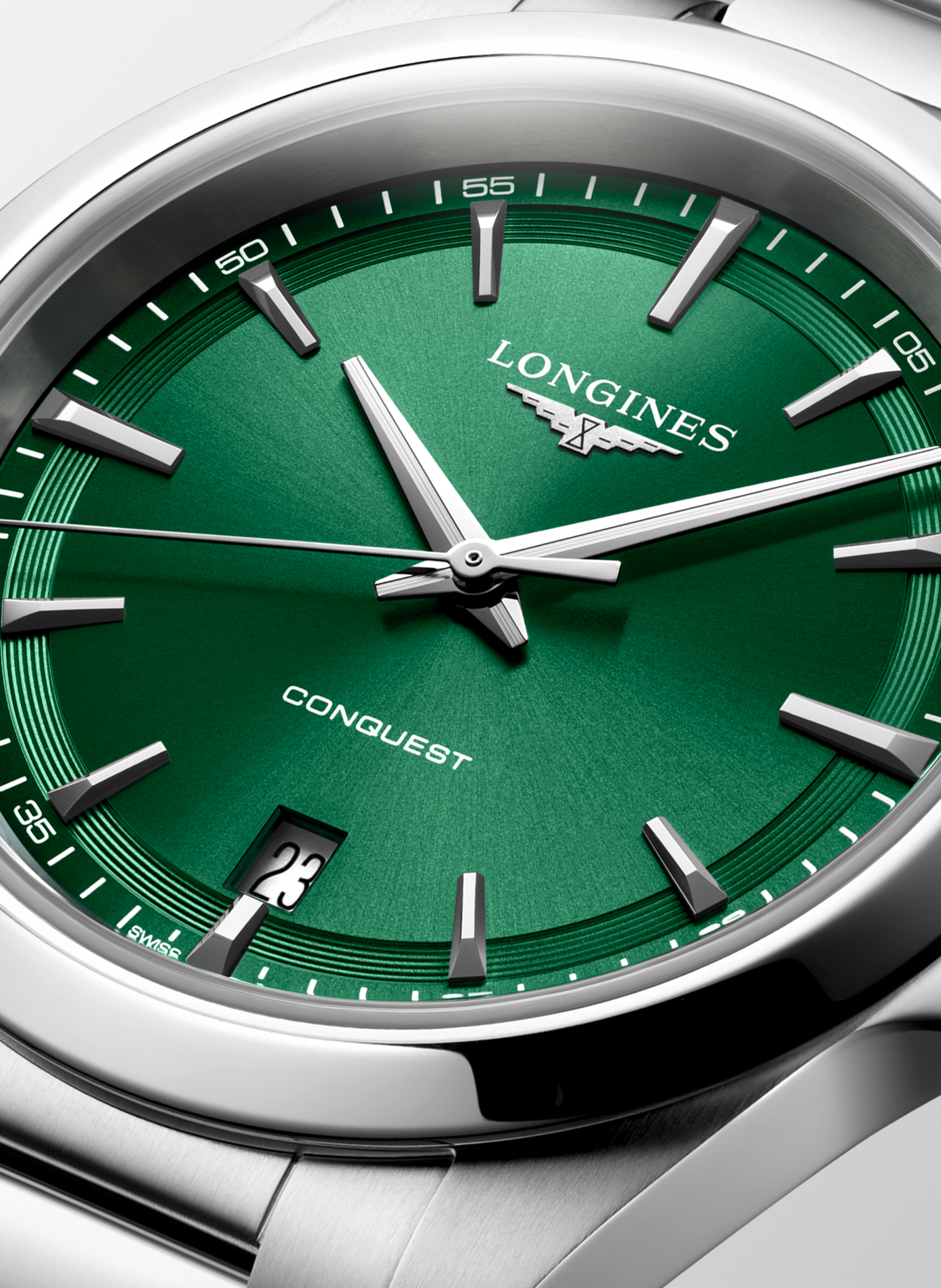 Montre quartz Conquest 2023 en acier inoxydable LONGINES Vert