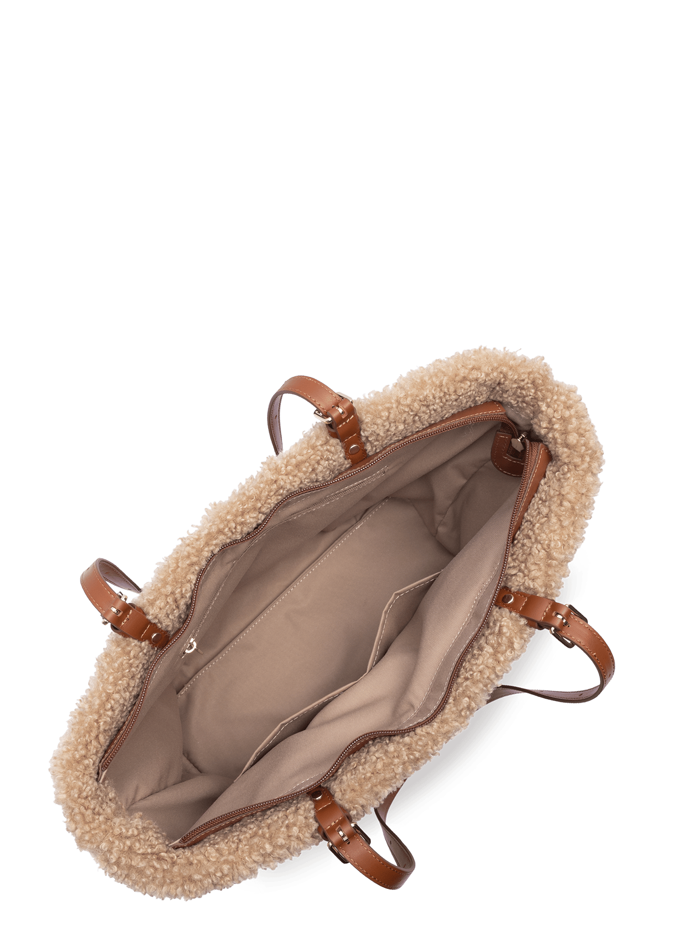 Sac cabas épaule - moumoute LANCASTER Marron