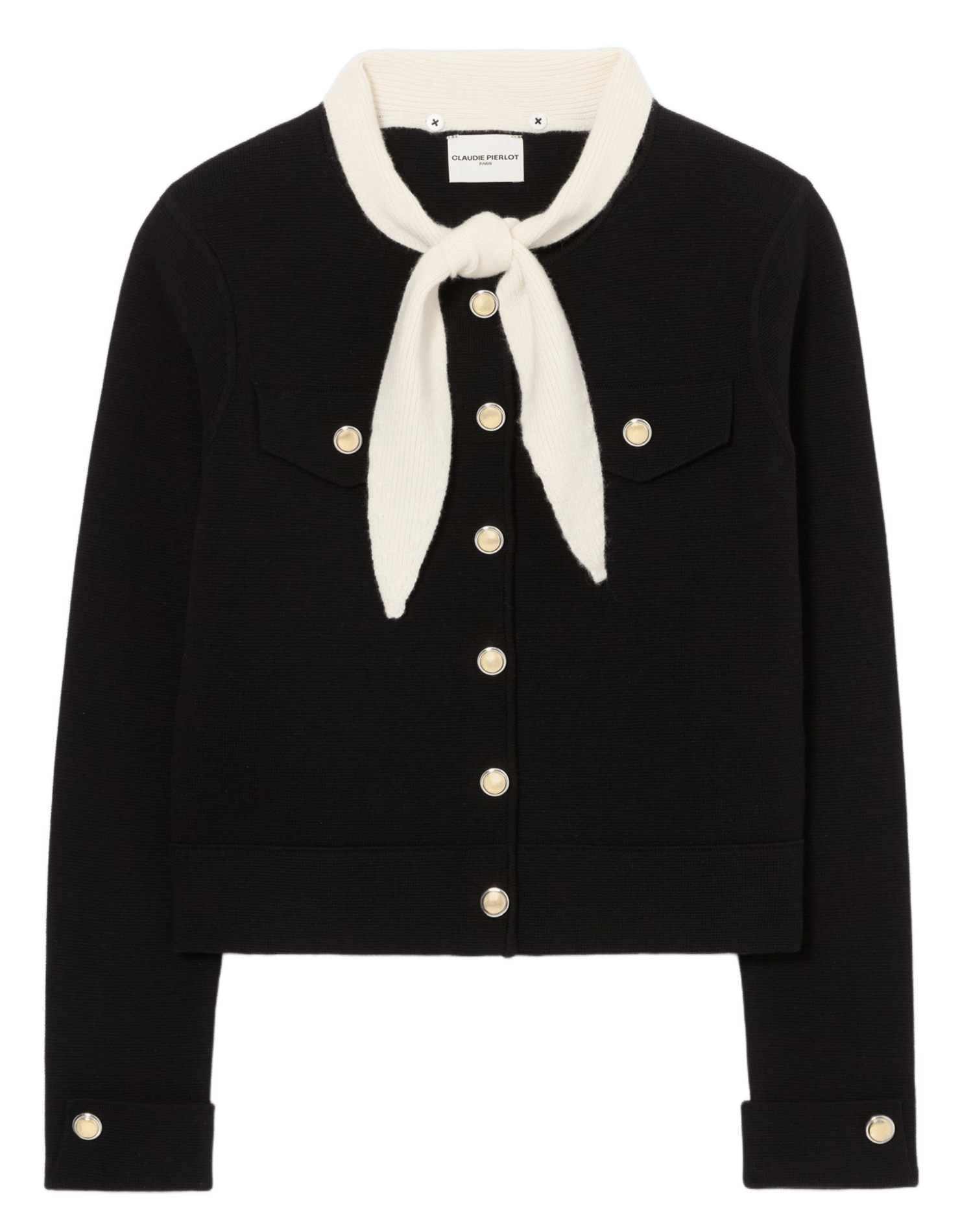 Cardigan ajusté en laine et coton CLAUDIE PIERLOT Multicolore