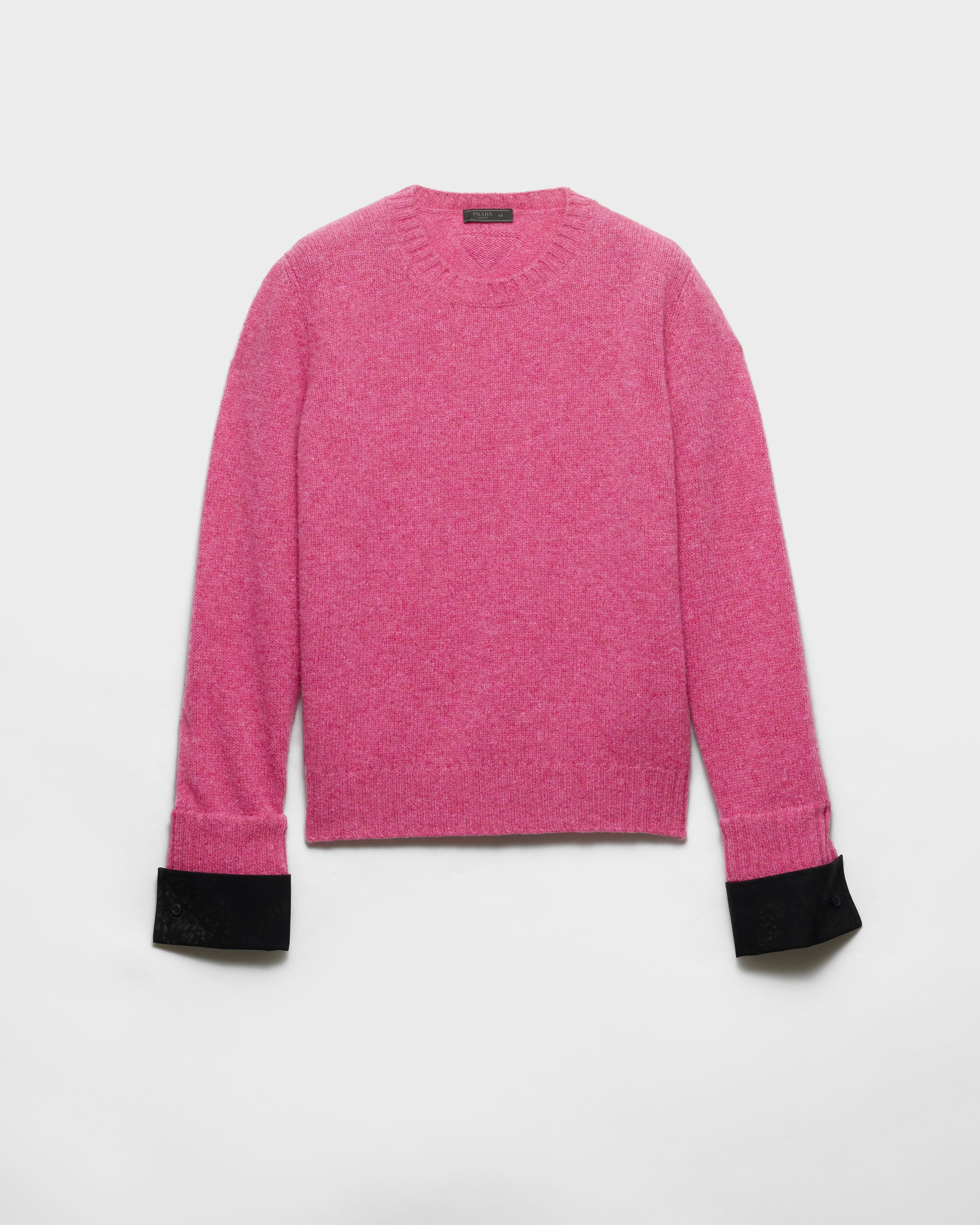 Pull à col rond en laine shetland PRADA Rose