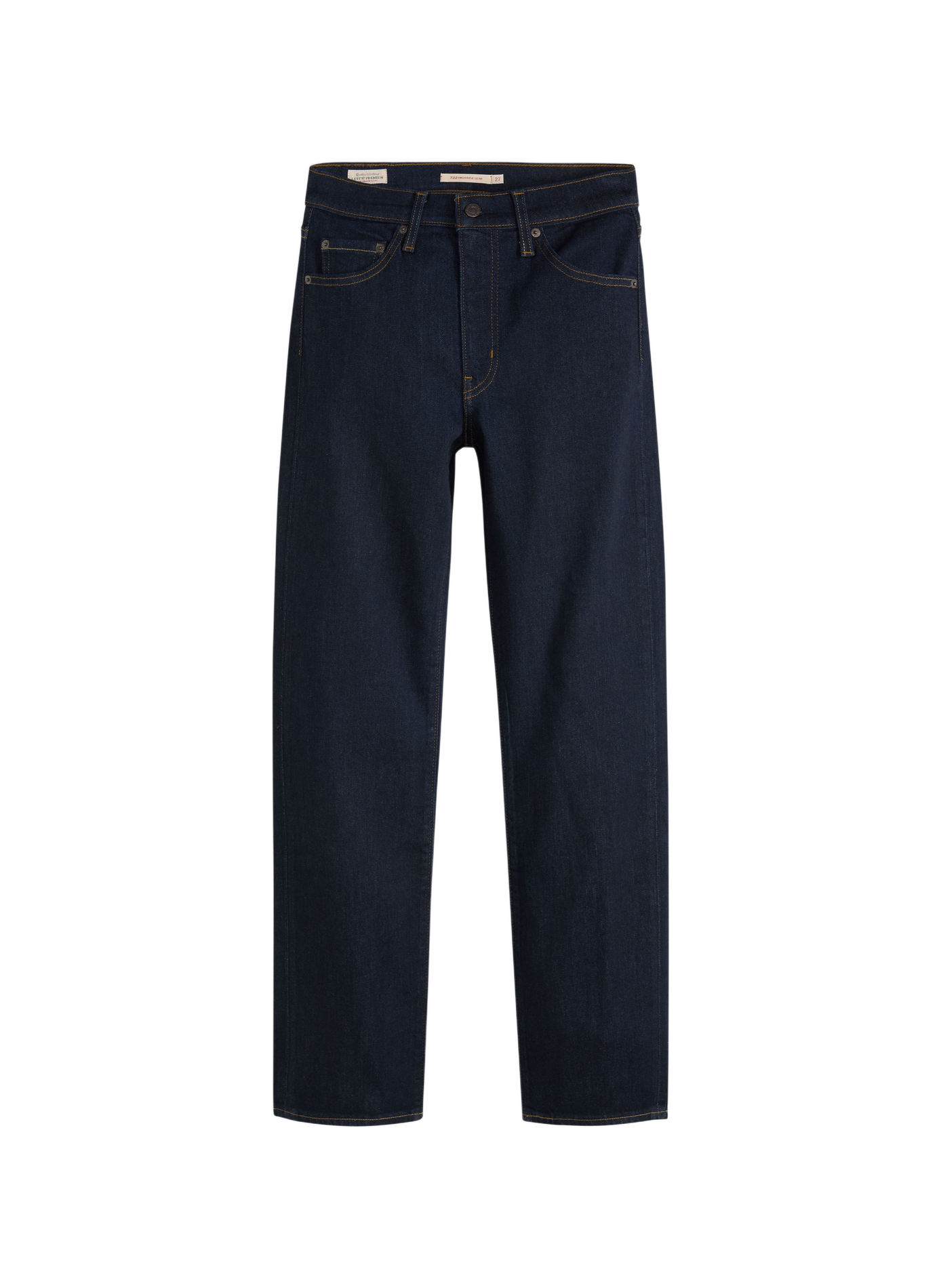 Slim jeans 722 met hoge taille van gemengd katoen LEVI'S Blauw