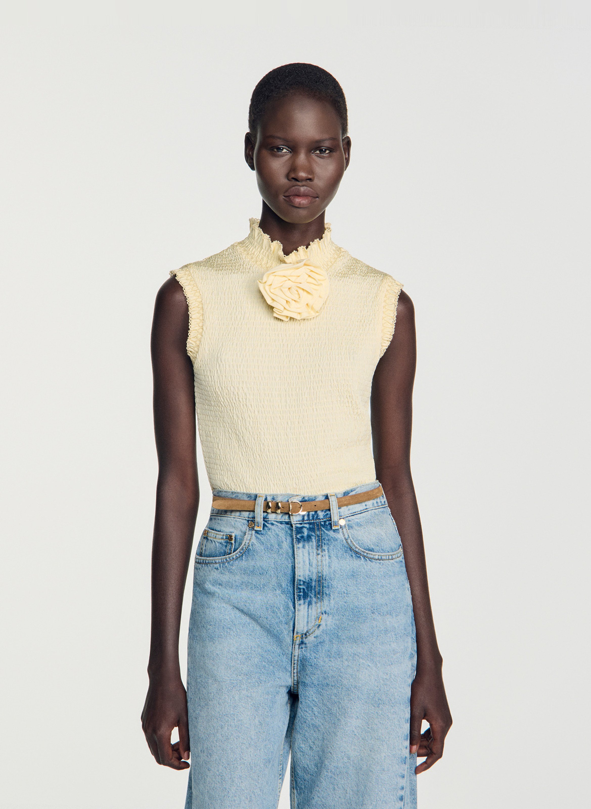 Ceinture en cuir SANDRO Beige