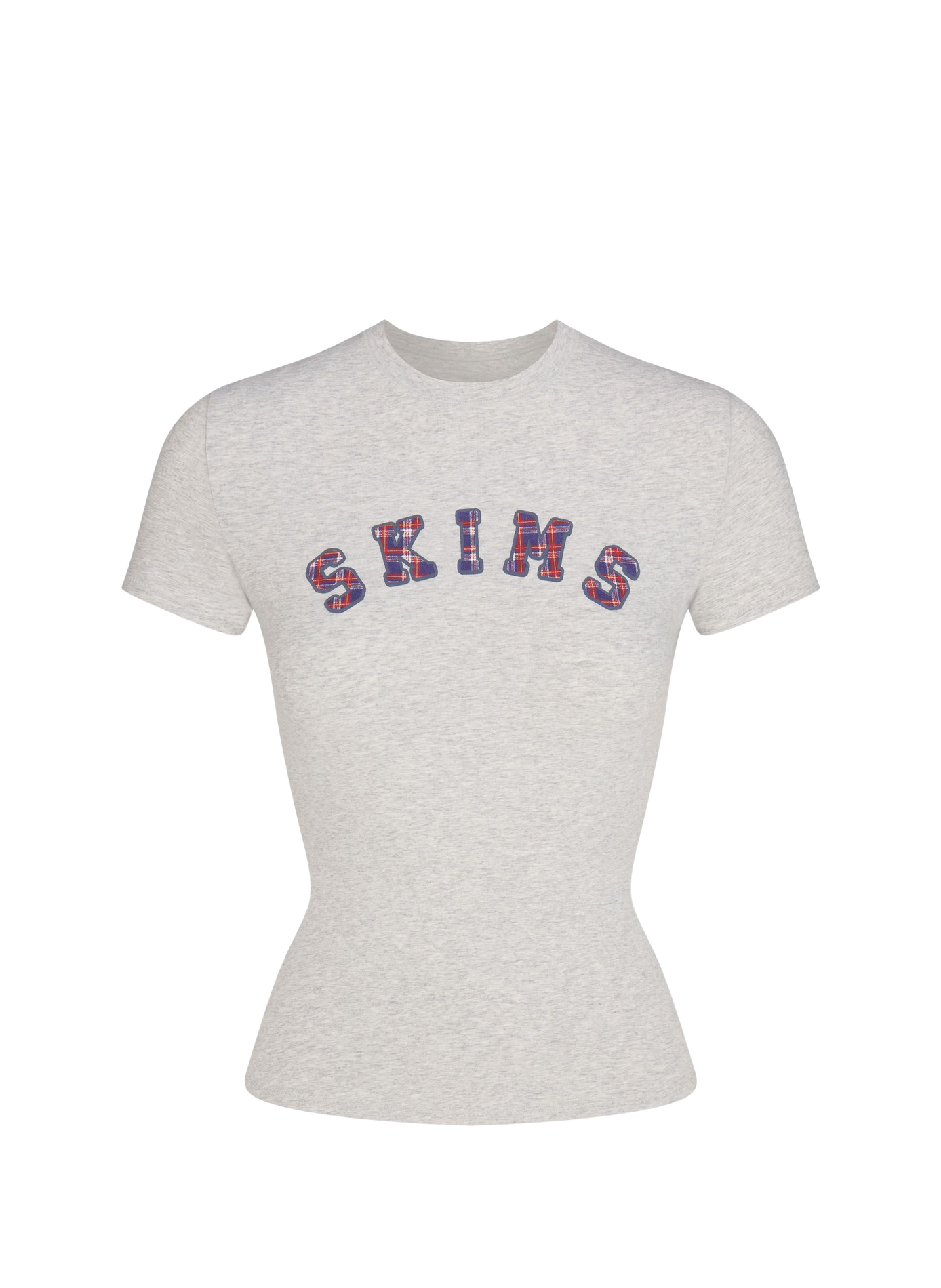 Cotton-blend round-neck T-shirt SKIMS Grey