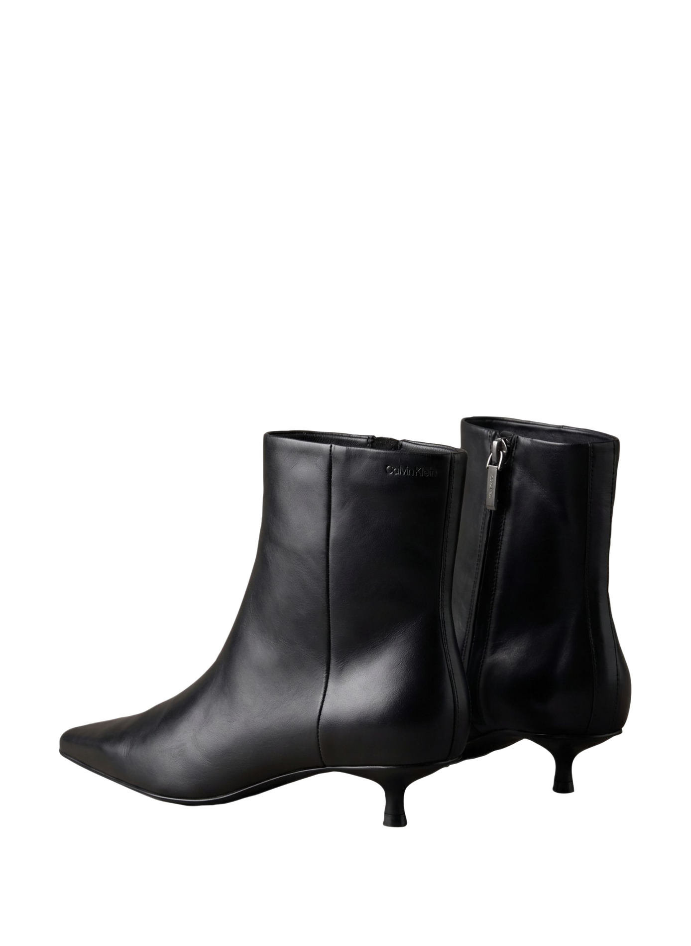 Plain leather zip-up ankle boots CALVIN KLEIN Black