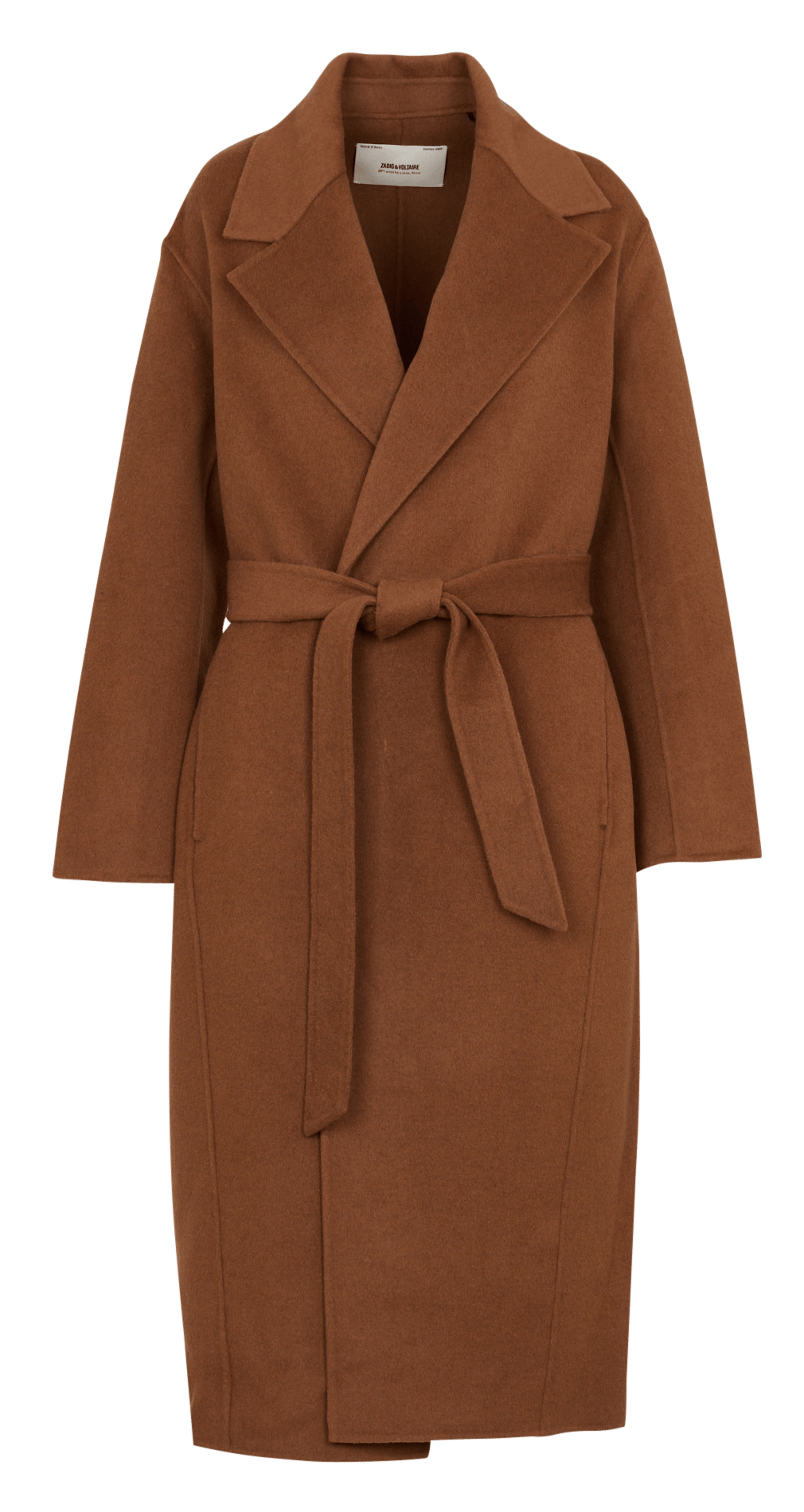 Manteau long ceinturé en laine recyclée mélangée meli ZADIG&VOLTAIRE Beige
