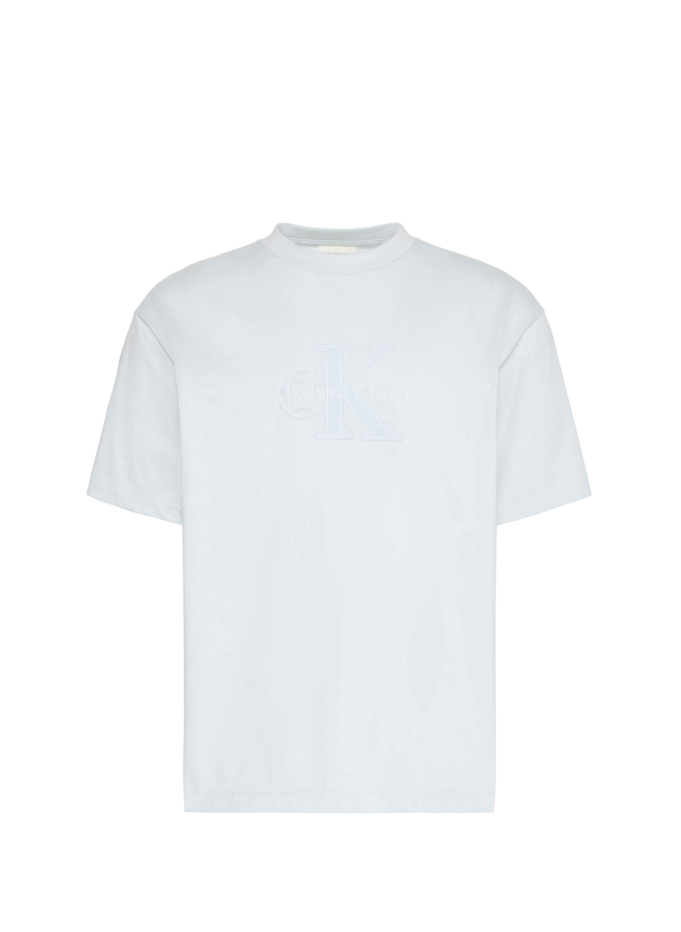 Straight round neck cotton T-shirt CALVIN KLEIN Blue