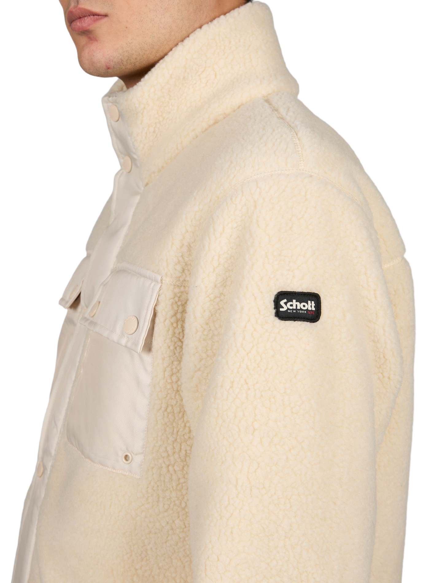 Sherpa-Jacke mit Stehkragen SCHOTT Beige