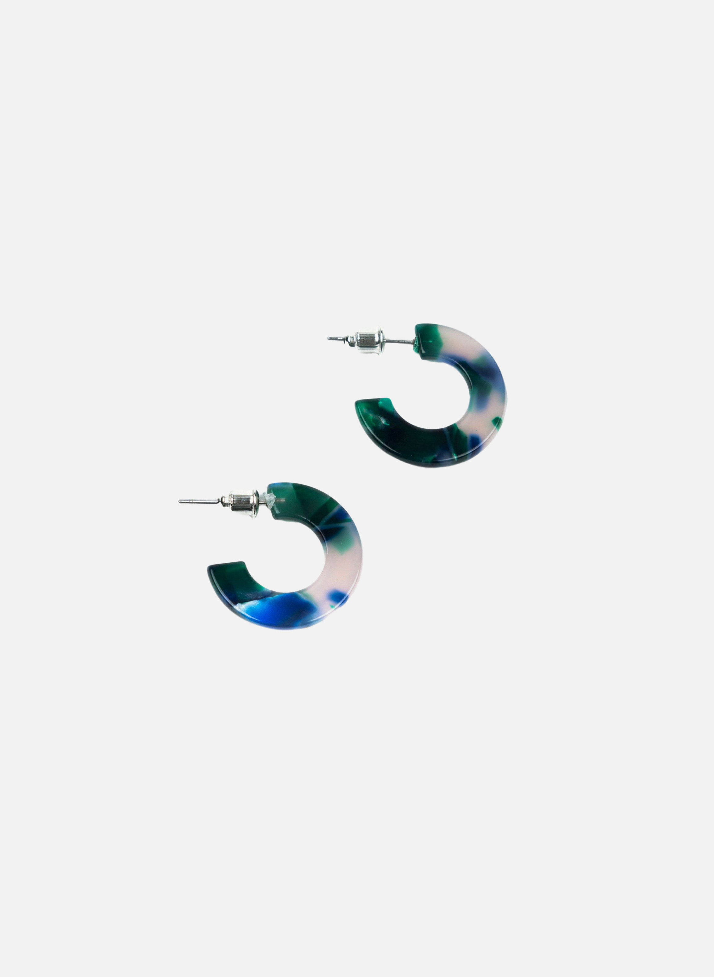Boucles d'oreilles osaka en acétate de cellulose KURAGE GINZA Vert