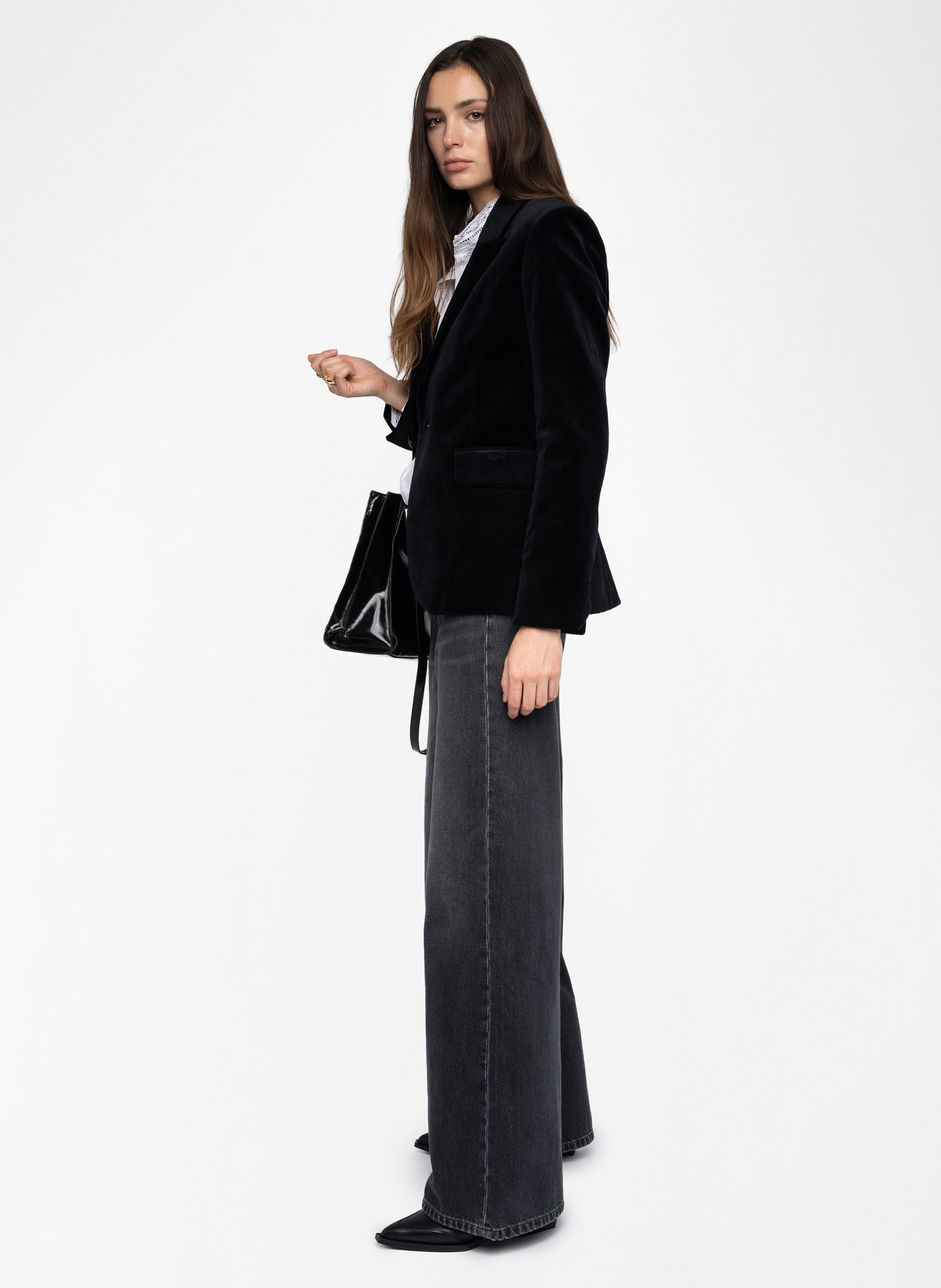 Fluwelen katoenen blazer in marineblauw ZADIG&VOLTAIRE Zwart
