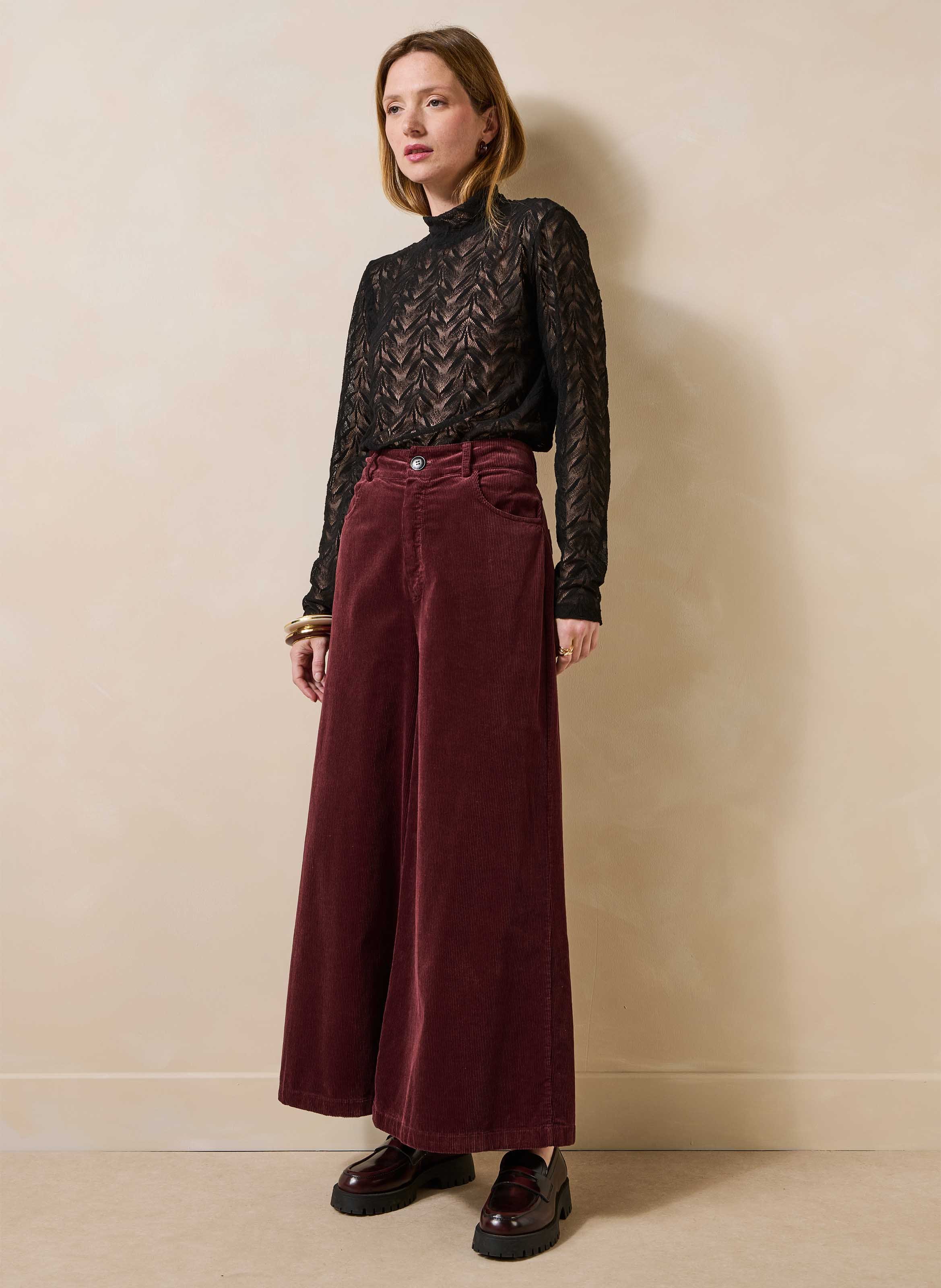 Hoge hals rechte top LA FEE MARABOUTEE Zwart