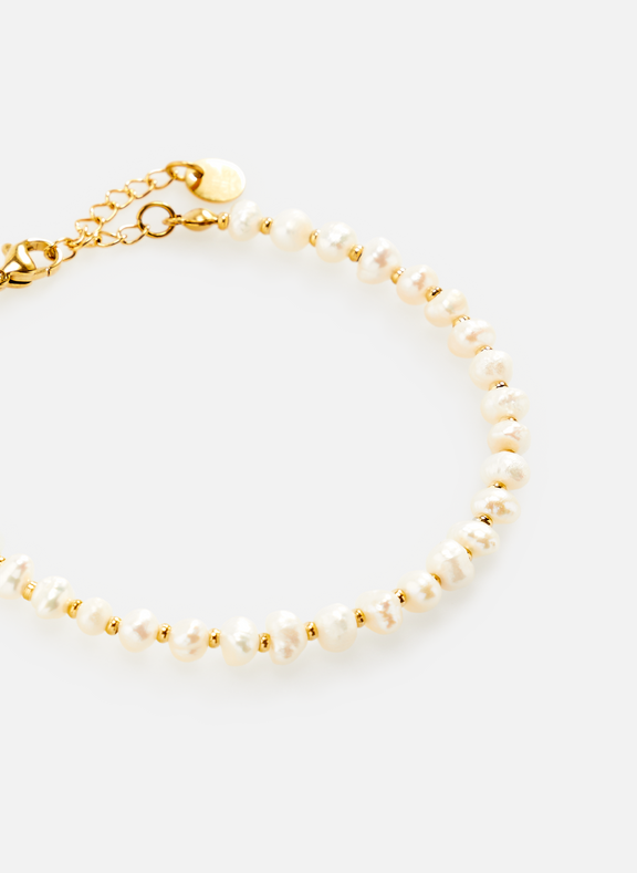 Bracelet avec perles d'eau douce | Doré