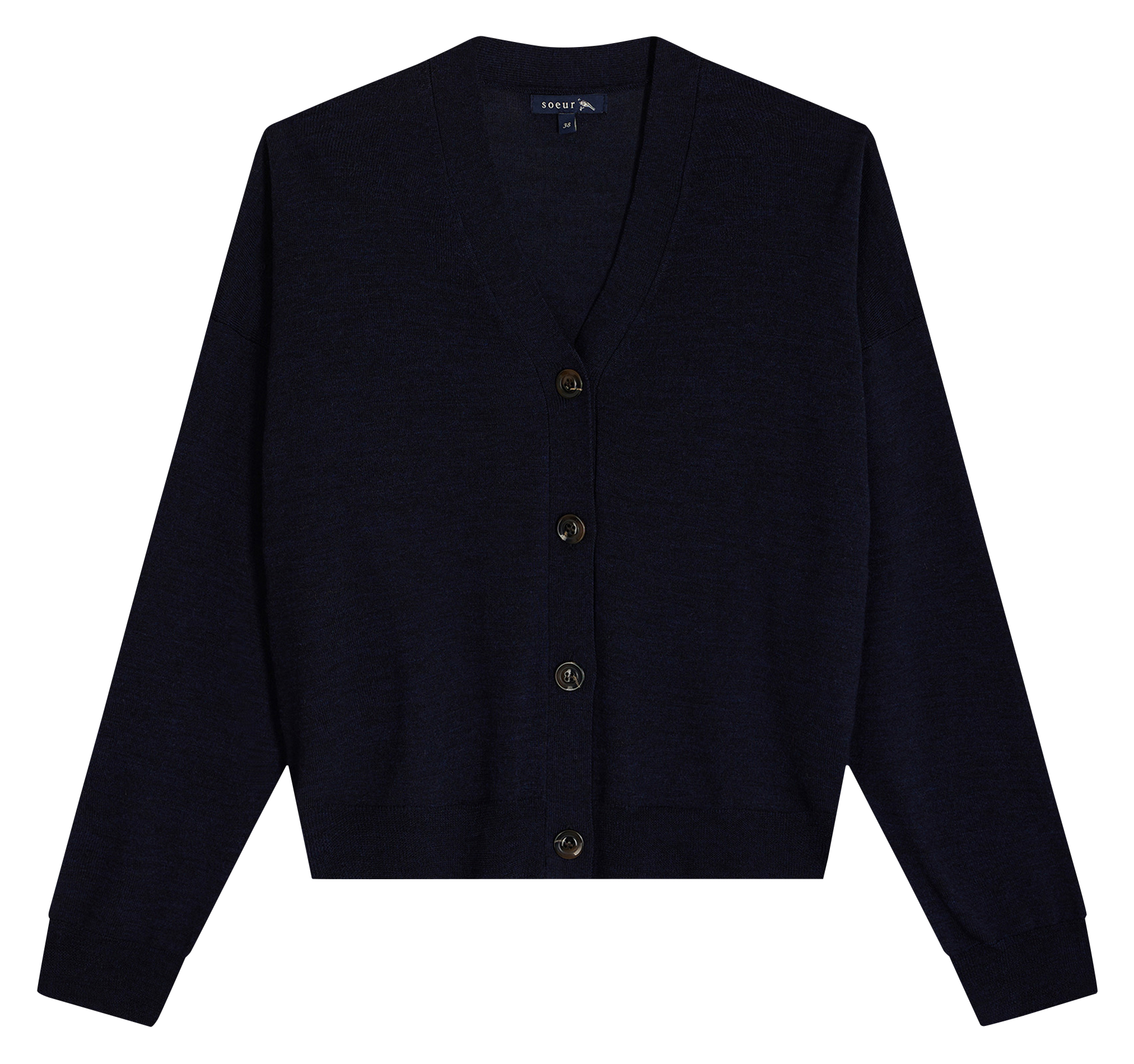 Gilet boutonné en laine idem SOEUR Bleu