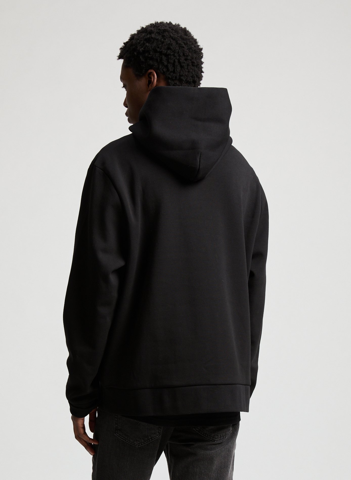 Recycled polyester and cotton hoodie Black