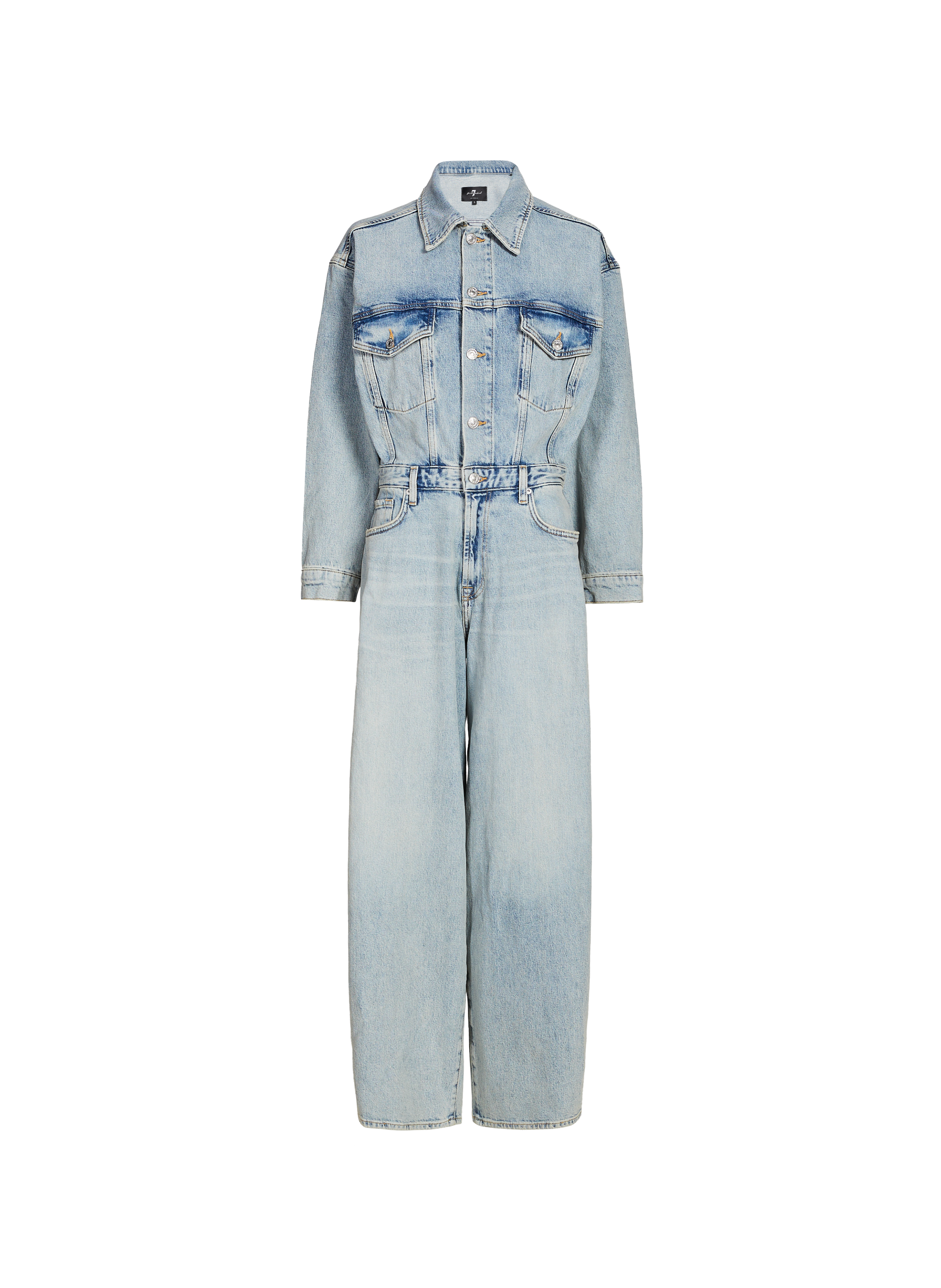 Combinaison en denim de coton  7 FOR ALL MANKIND Bleu