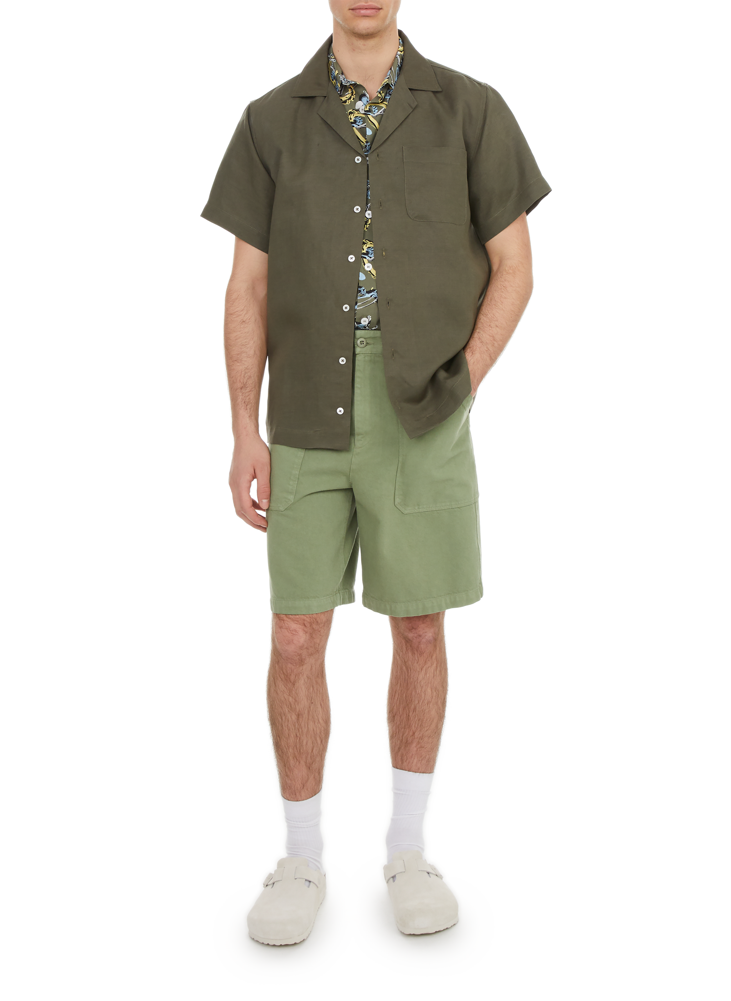 Chemise Barac en lin et lyocell EDITIONS 102 Kaki