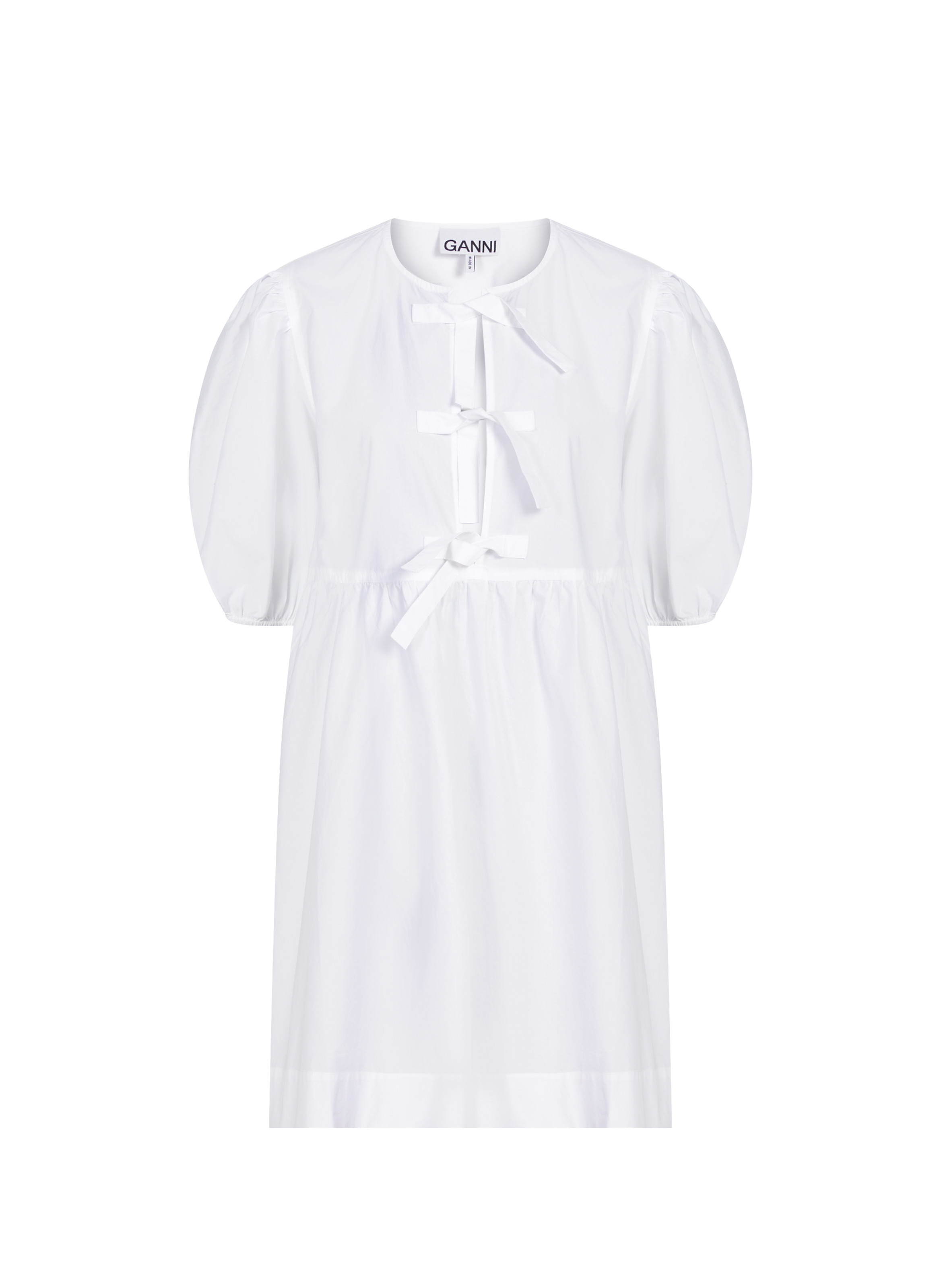 Robe courte Popli en coton  GANNI Blanc