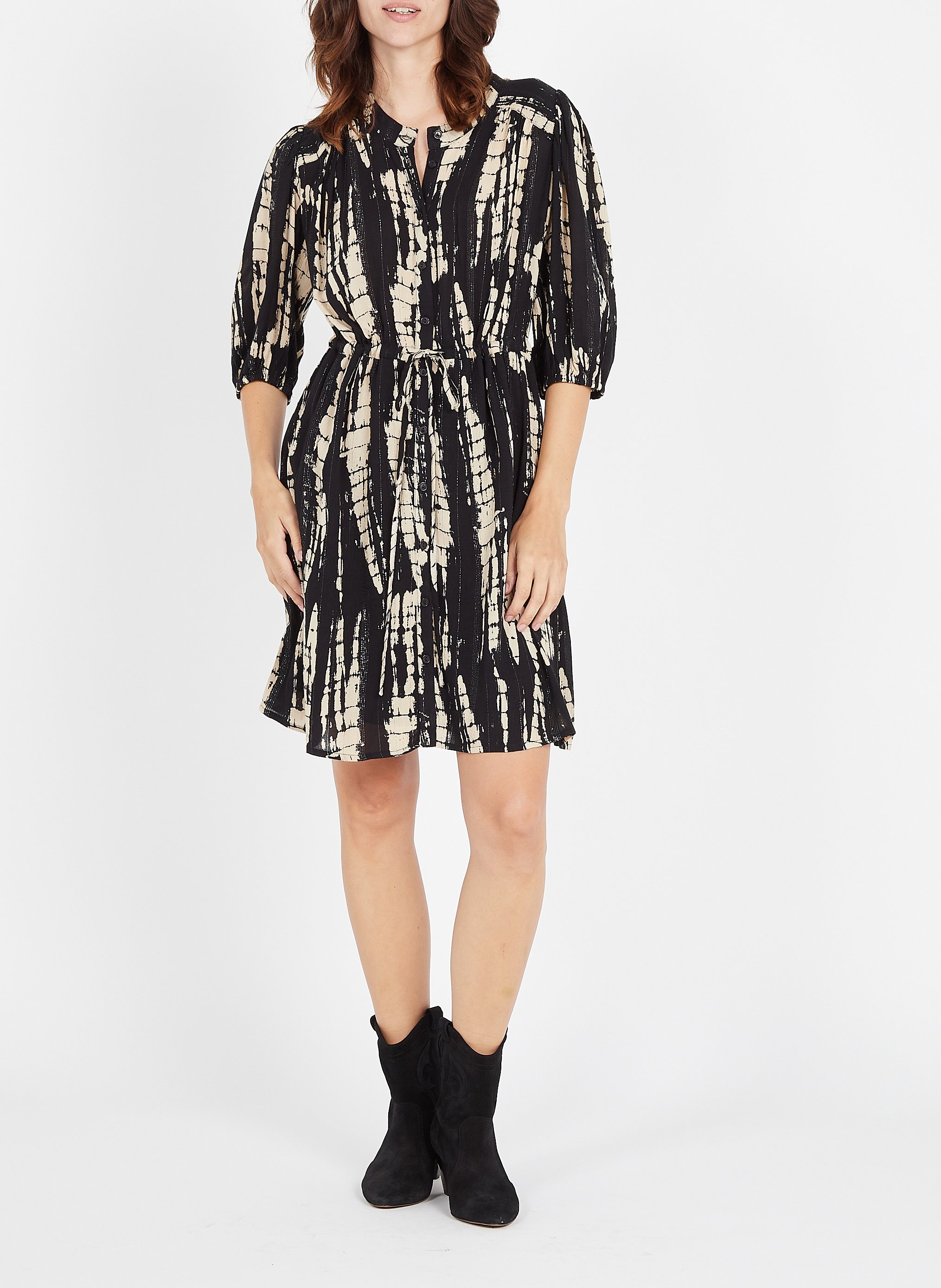 Bottines en cuir de vachette casey BA&SH Noir