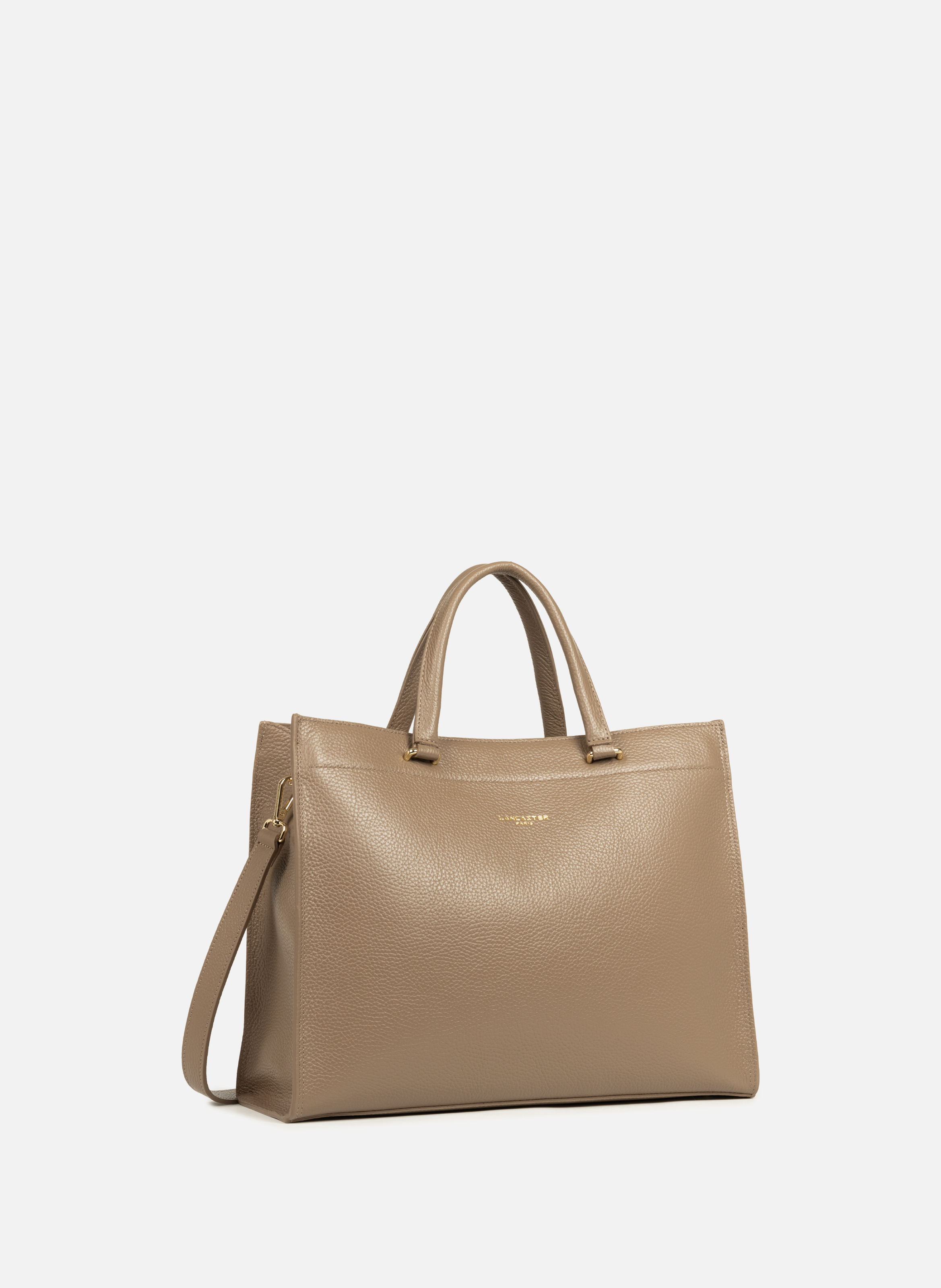 Large tote bag - Foulonné Double LANCASTER Brown