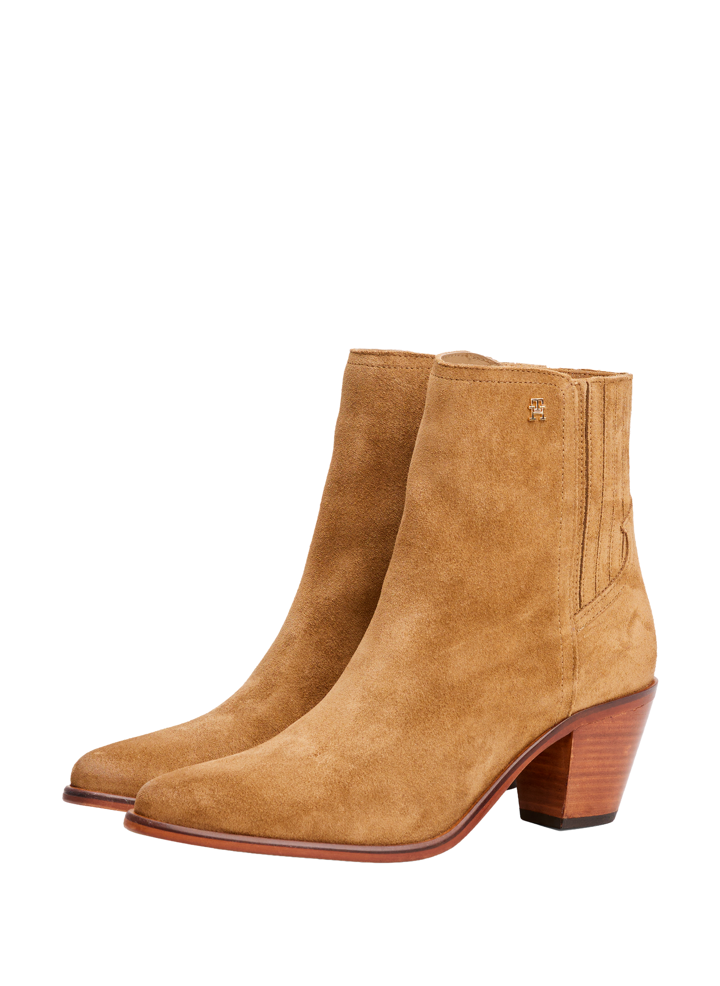 Bottines en cuir de vachette TOMMY HILFIGER Marron