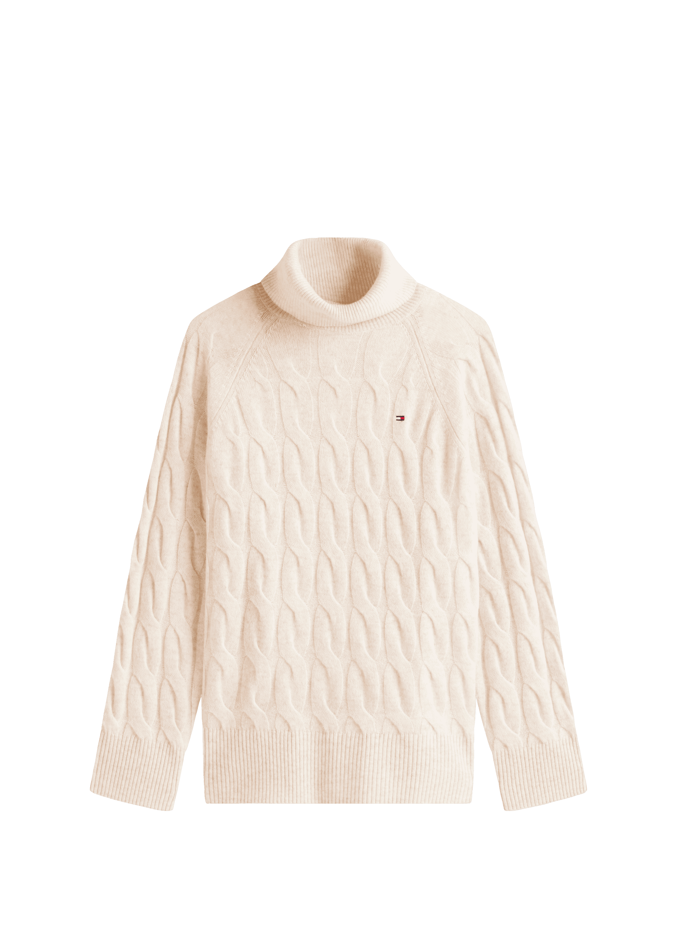 Pull col roulé en laine TOMMY HILFIGER Beige
