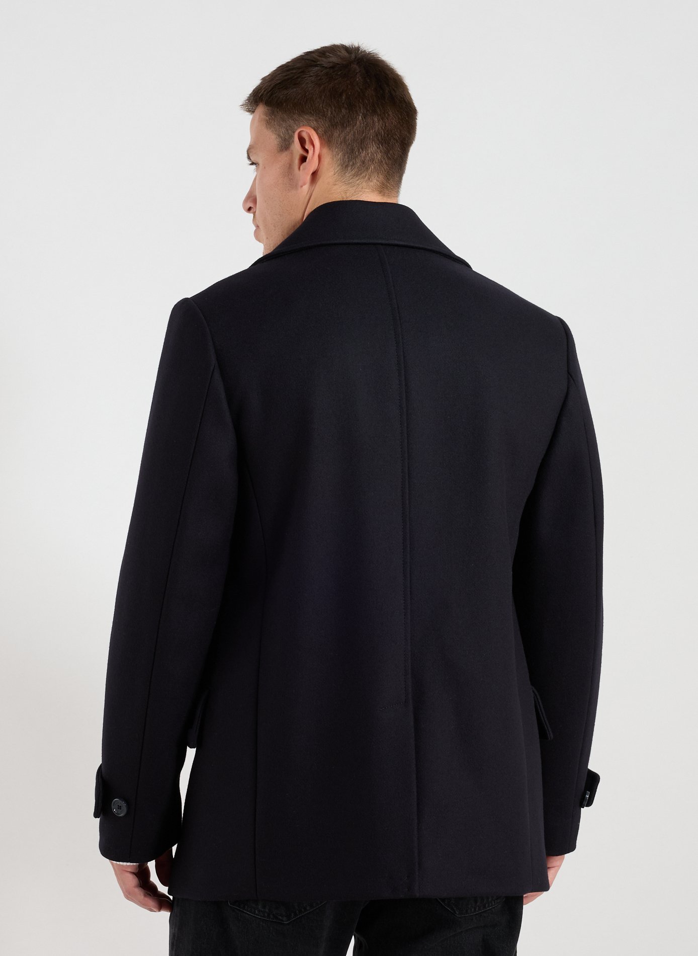 Short coat in blended wool EDEN PARK Blue