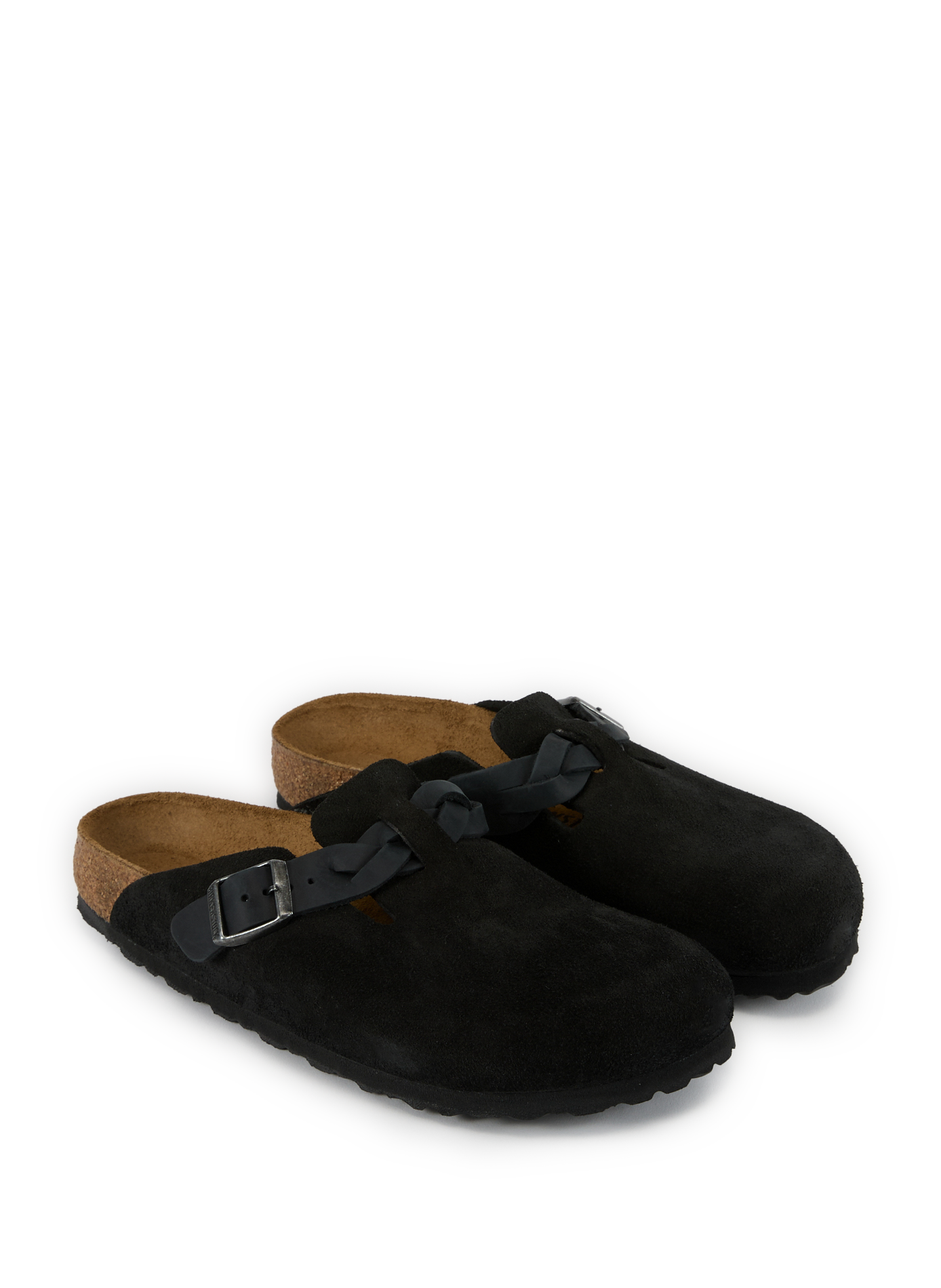 Suede buckle mules BIRKENSTOCK Black