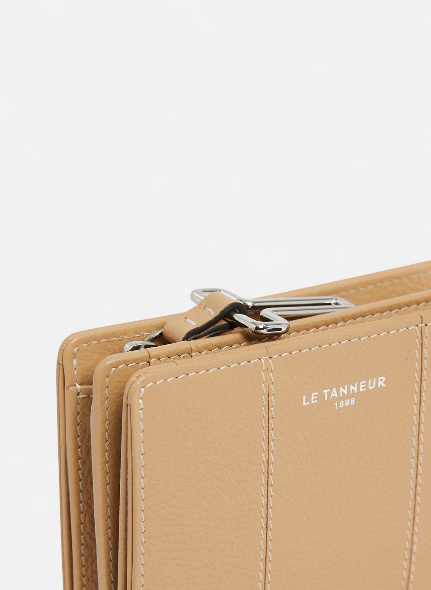 Petit portefeuille juliette en cuir grainé LE TANNEUR Beige