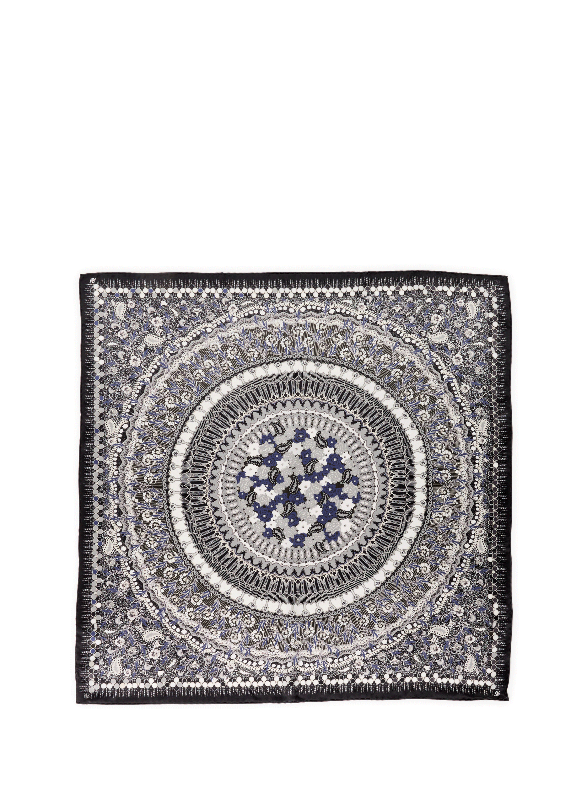 PETRUSSE Foulard carré en soie Noir