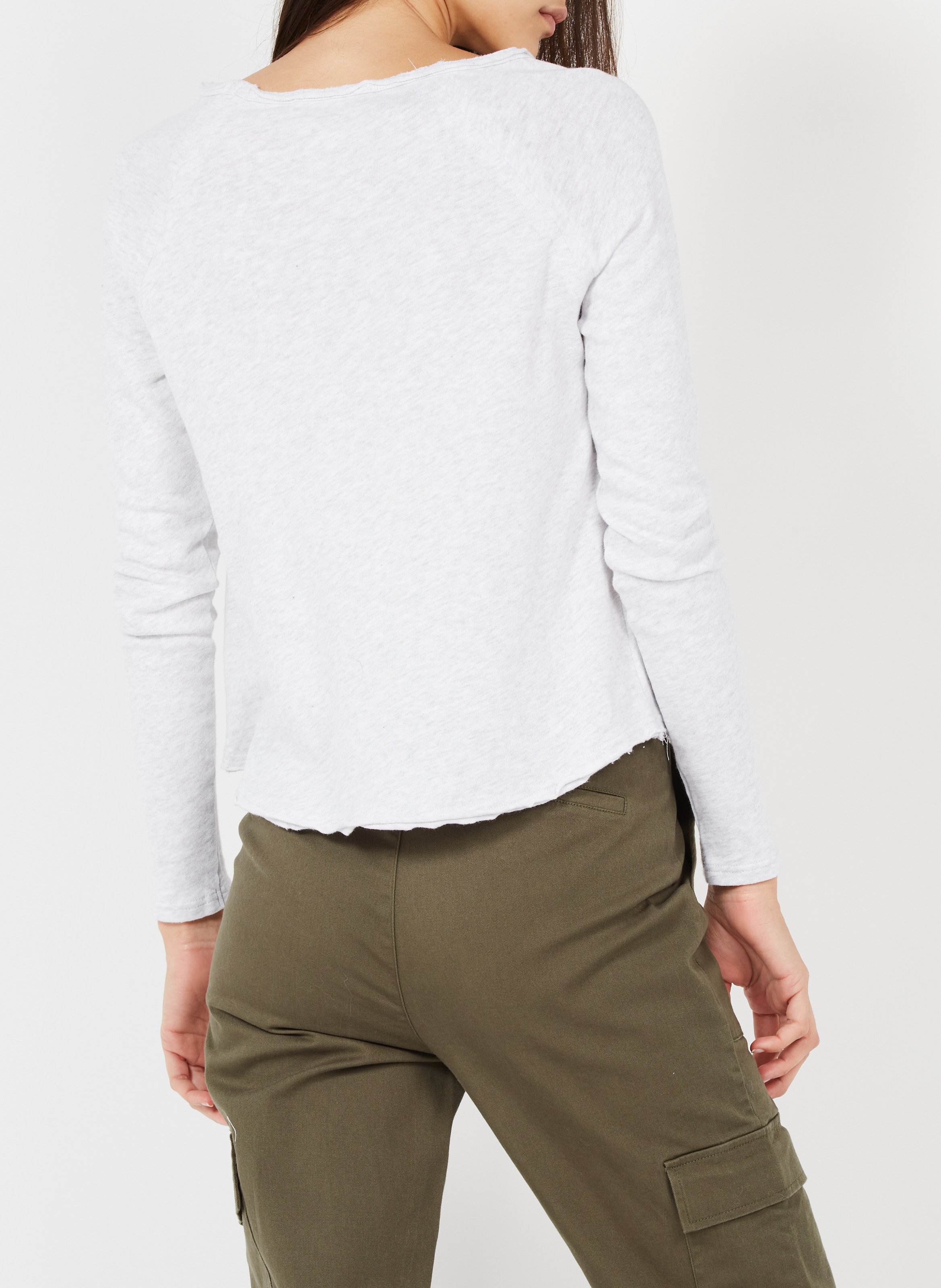 Tee-shirt à col bateau en coton sonoma AMERICAN VINTAGE Gris