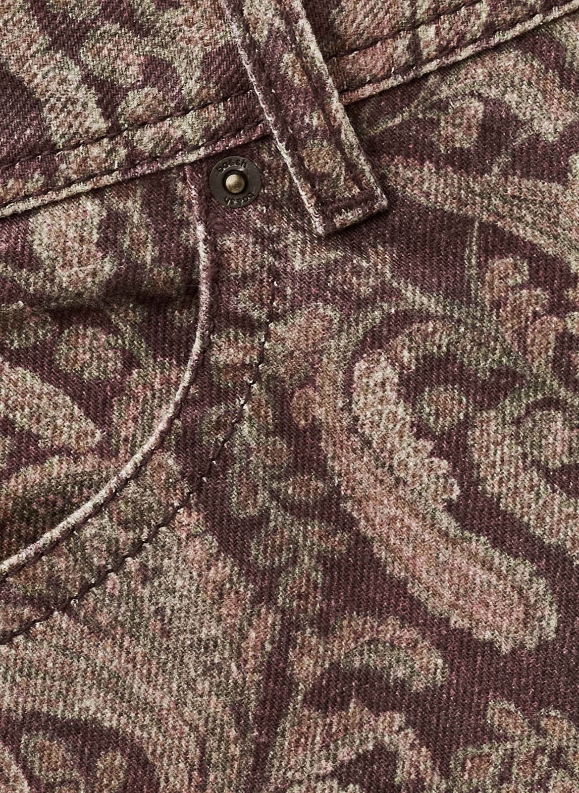 Pantalon droit imprimé tooty BA&SH Marron