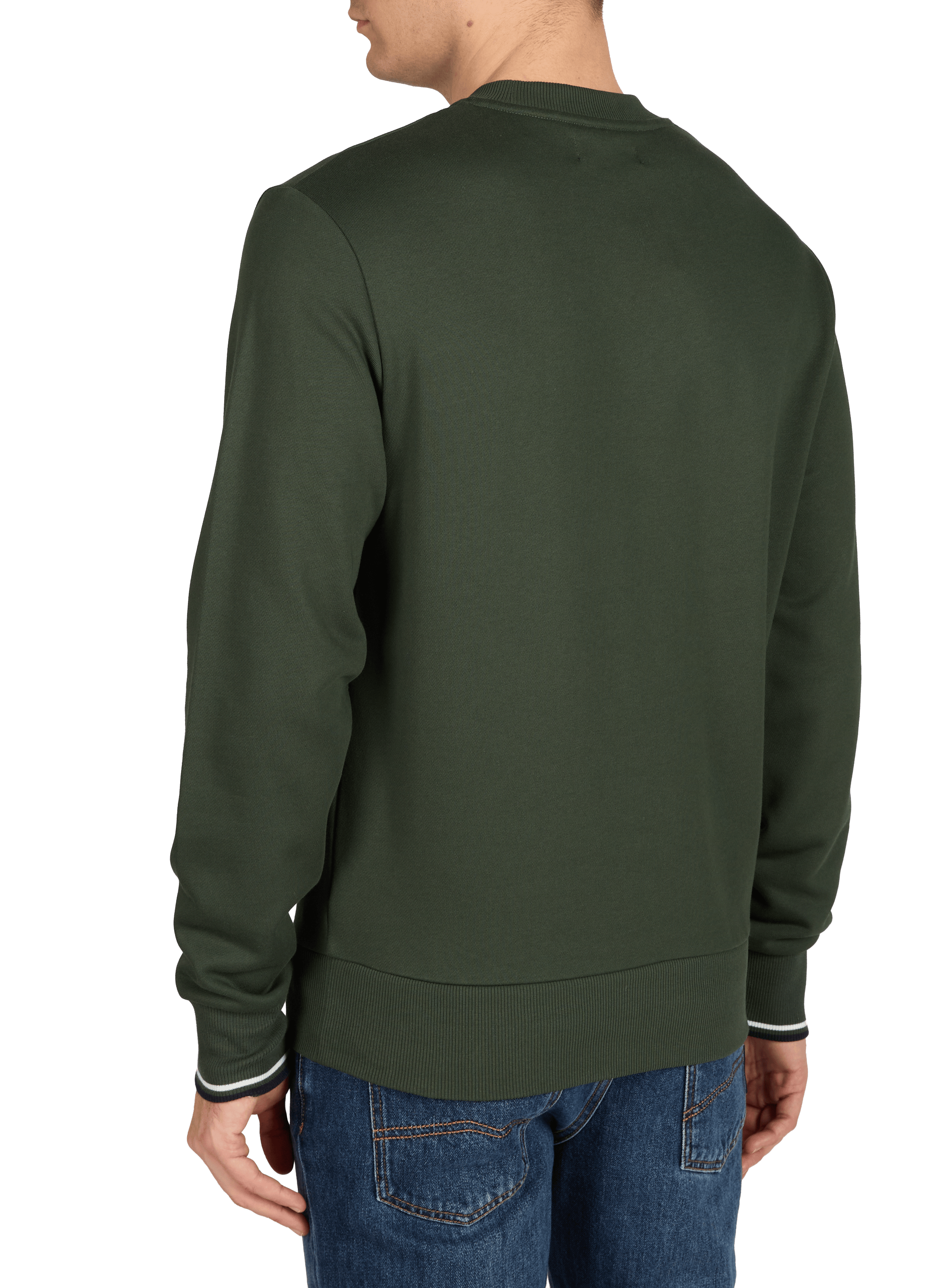 Sweatshirt col rond en coton FRED PERRY Vert