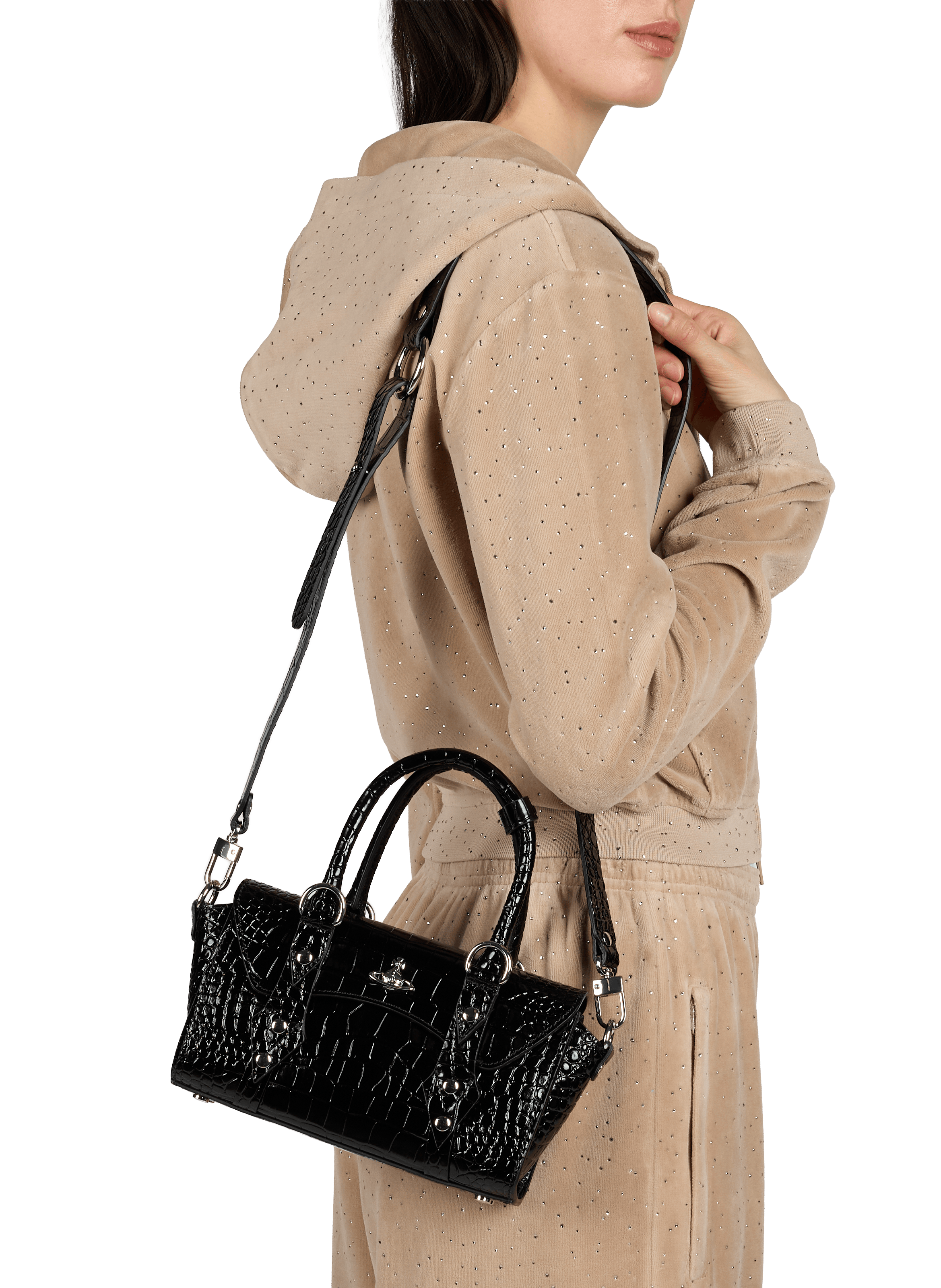 Crocodile leather handbag VIVIENNE WESTWOOD Black