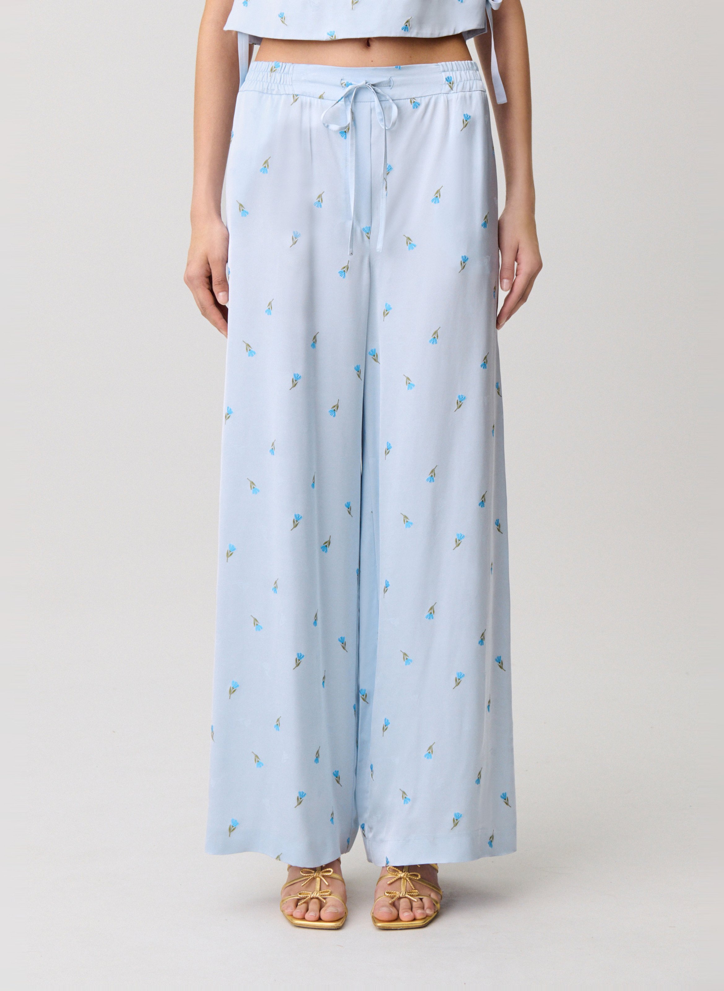 Pantalon large imprimé CLAUDIE PIERLOT Bleu