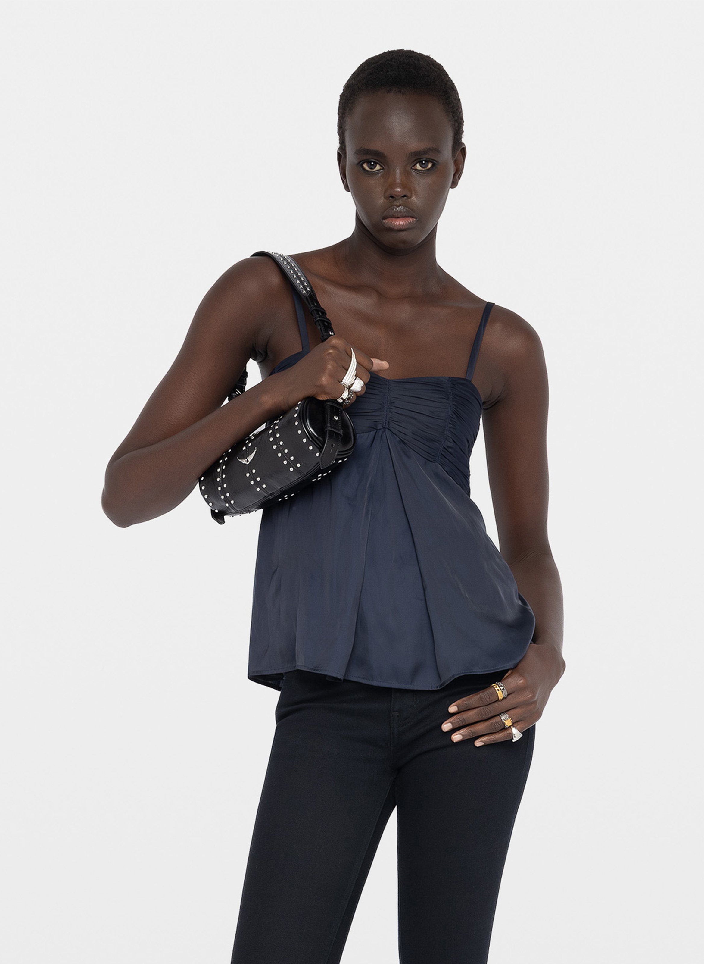 Caraco encolure v satiné cippie ZADIG&VOLTAIRE Bleu