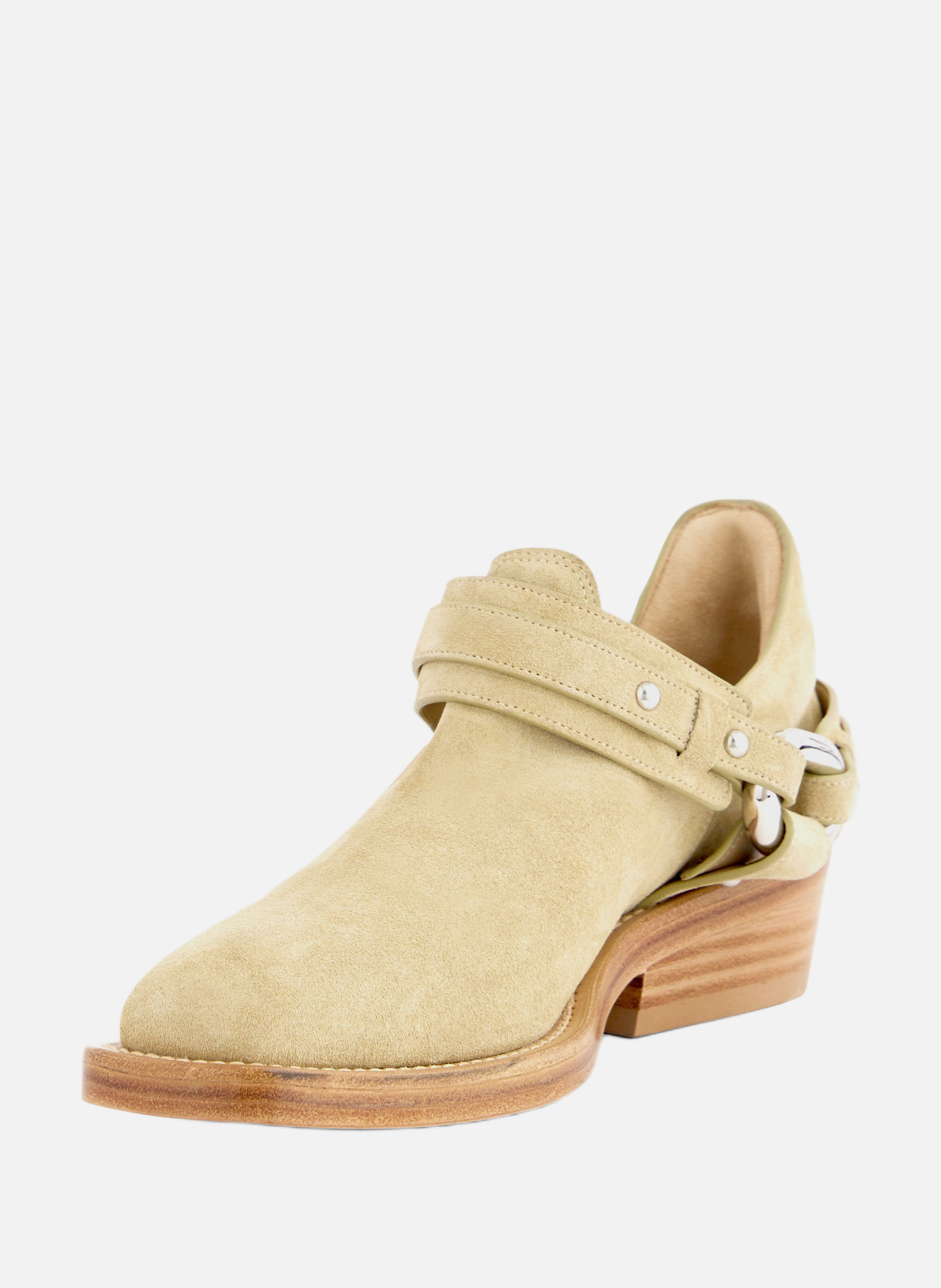Bottines biker en cuir RABANNE Beige