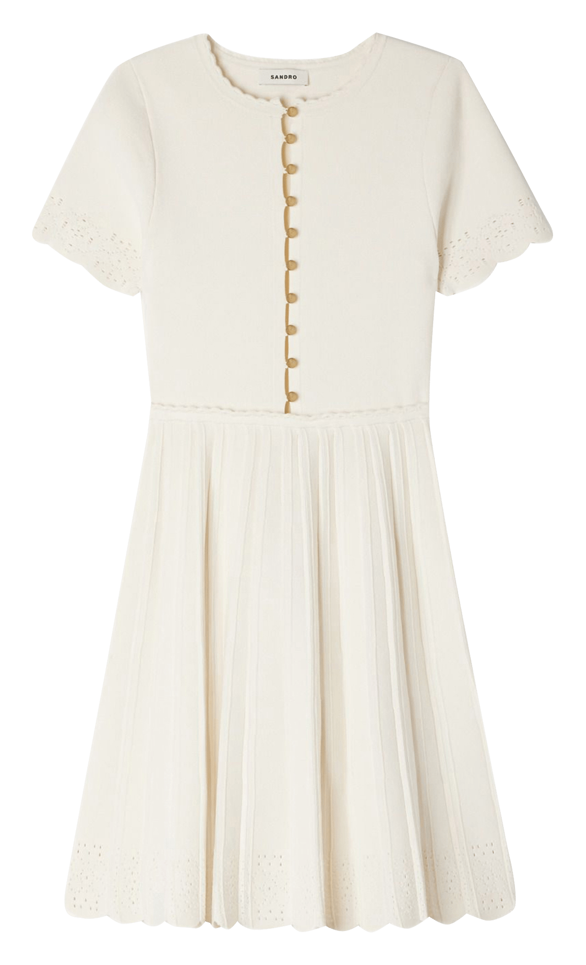 Robe midi col rond SANDRO Beige