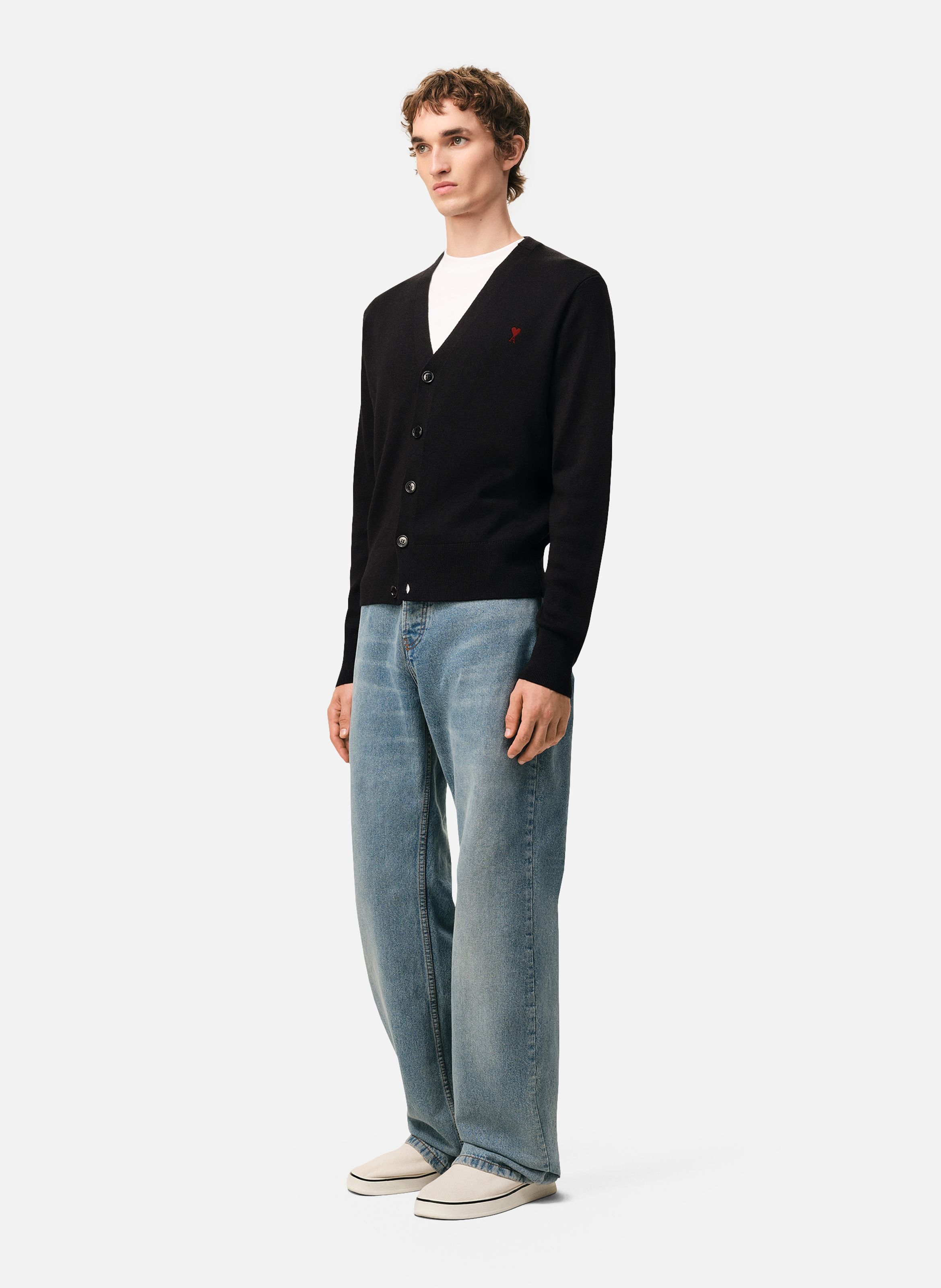 Cardigan Ami De Coeur En Laine AMI PARIS Noir